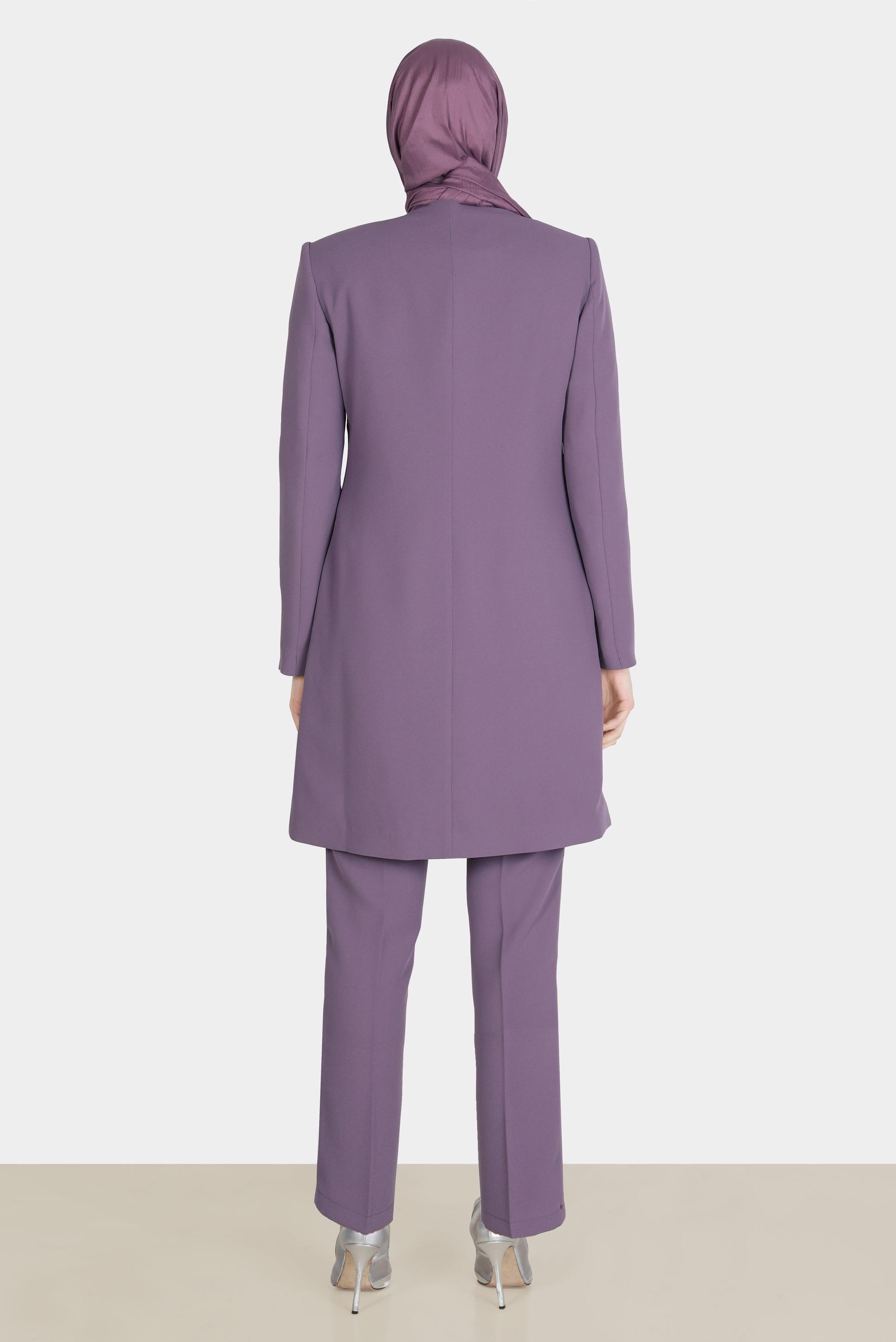 Tesettür giyim MOR TAŞLI NAKIŞLI ÜÇLÜ PANT. TAKIM 30258 