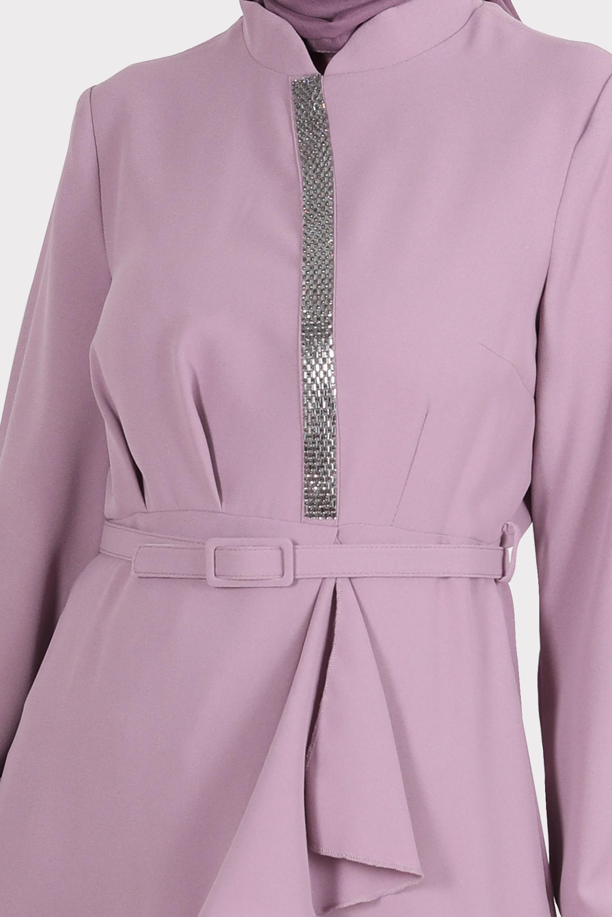 Tesettür giyim PUDRA TAŞ DETAYLI PANTOLUNLU TAKIM 30260