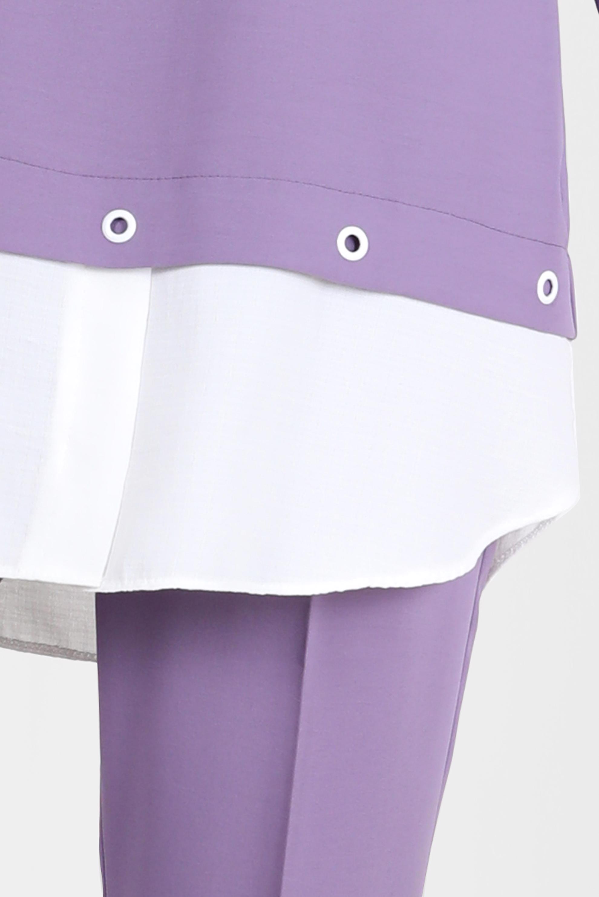 Tesettür giyim MOR KUŞGÖZÜ DETAYLI KAPÜŞONLU İKİLİ PANT. TAKIM 41721 