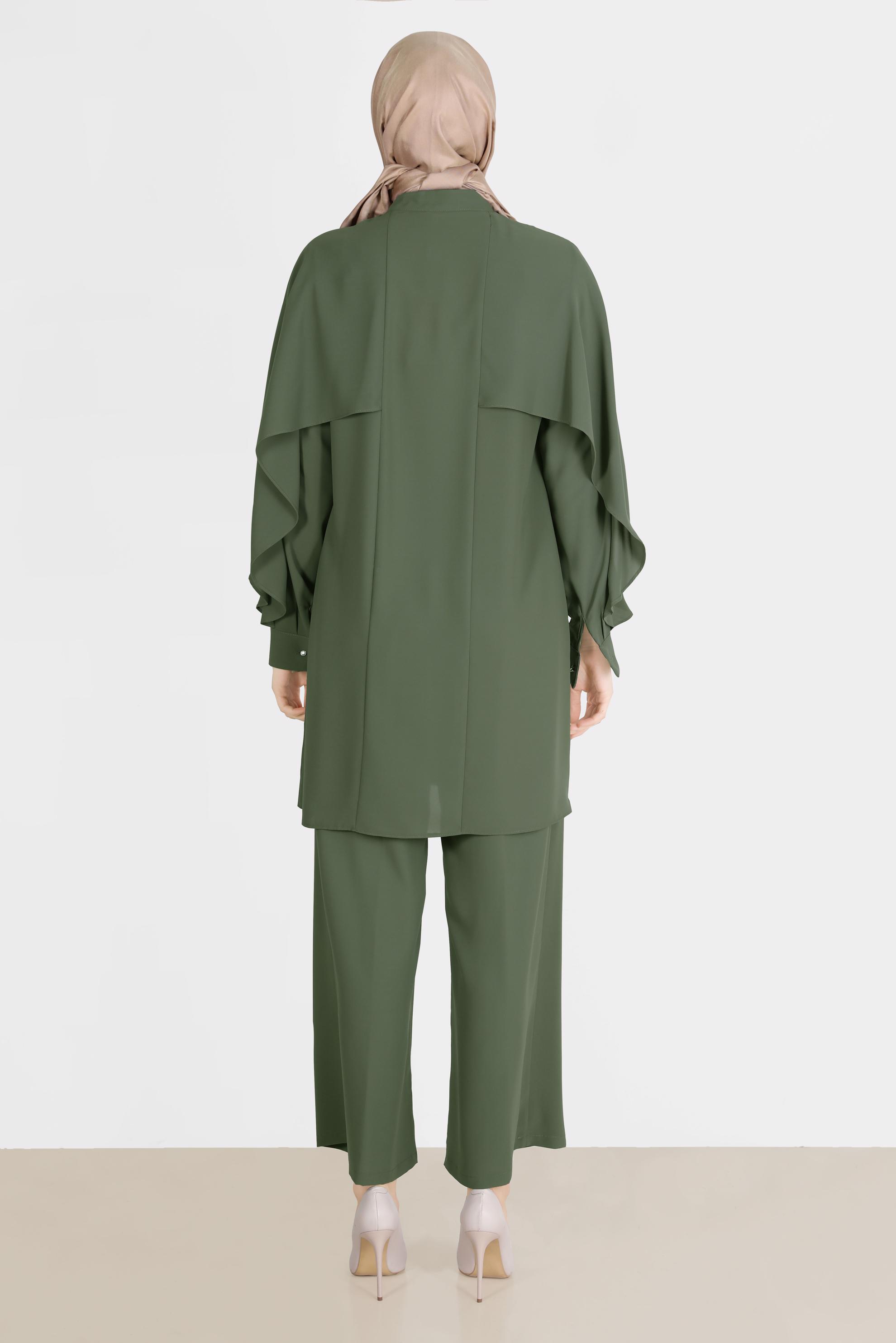 Hijab clothing KHAKI GEM STRIPED PANTS SUIT 42511