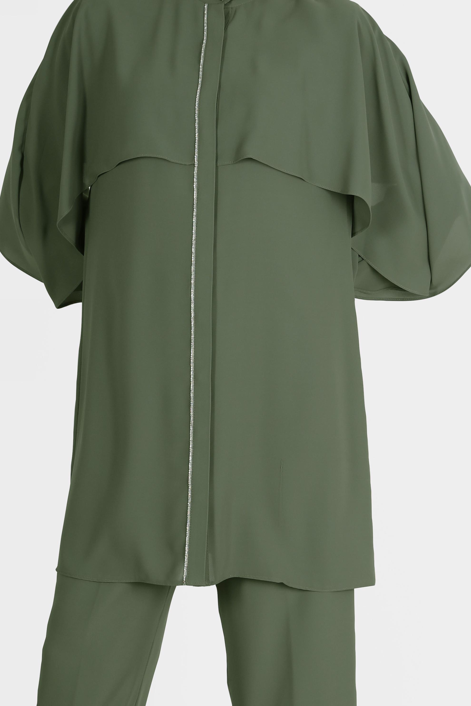 Hijab clothing KHAKI GEM STRIPED PANTS SUIT 42511