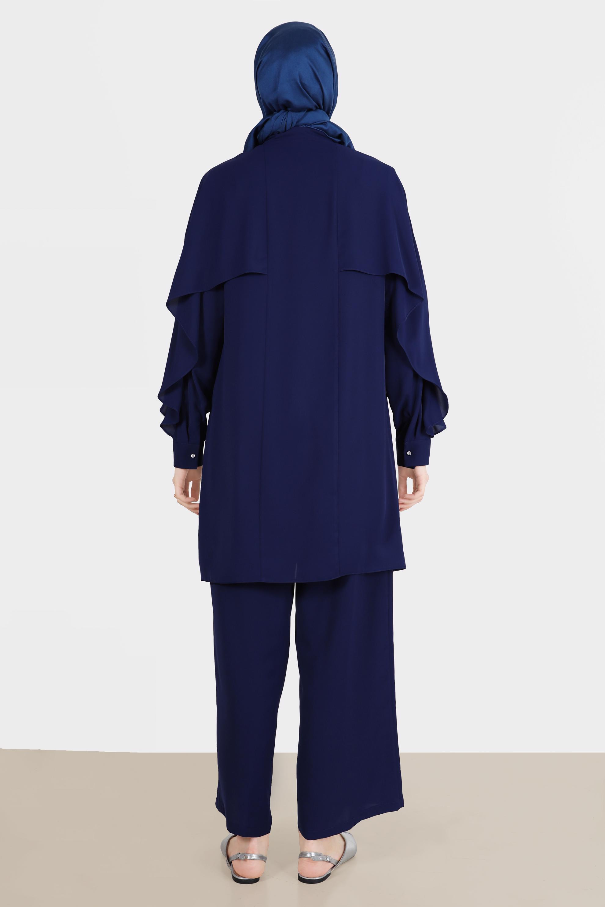 Hijab clothing NAVY BLUE GEM STRIPED PANTS SUIT 42511