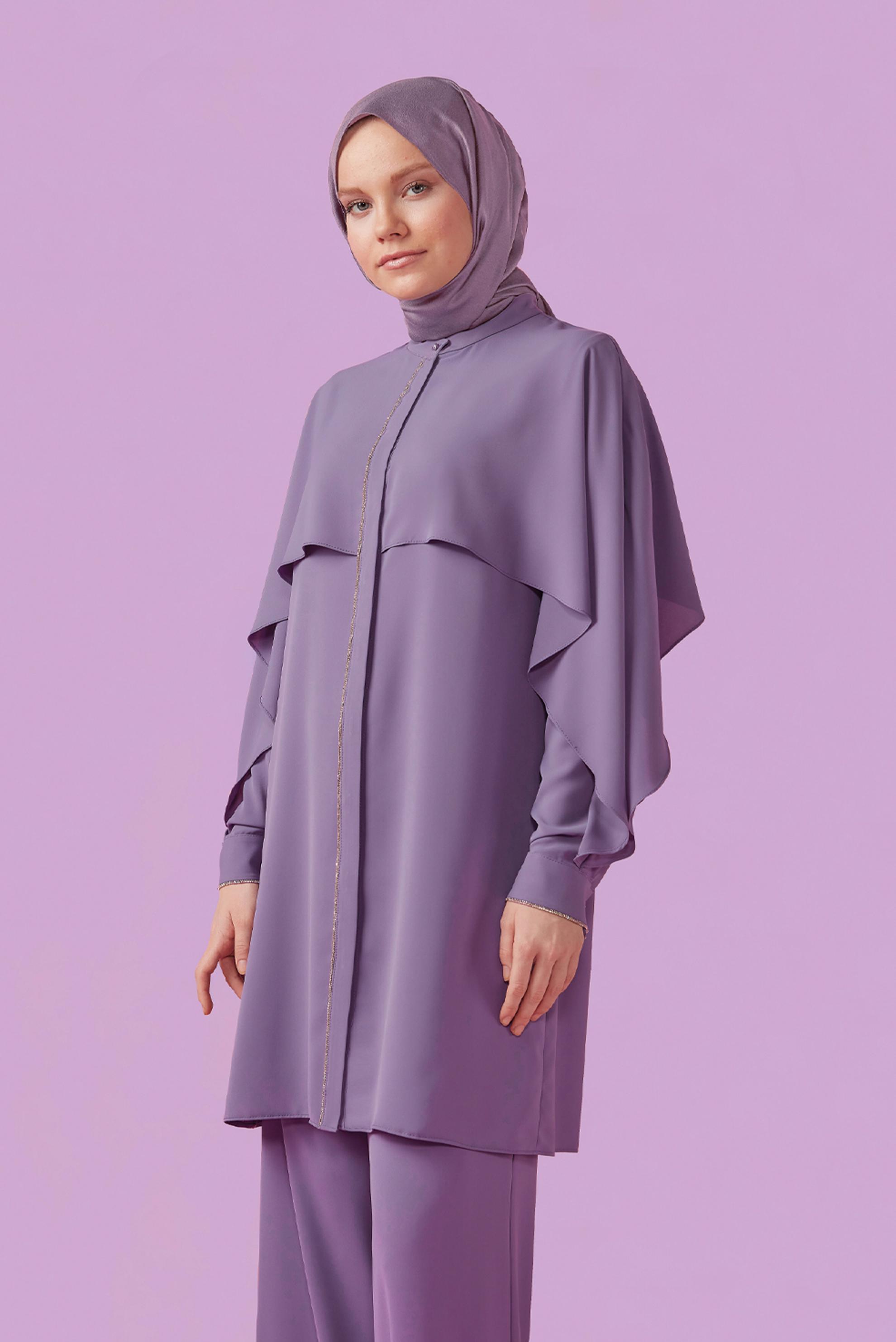 Hijab clothing PURPLE GEM STRIPED PANTS SUIT 42511