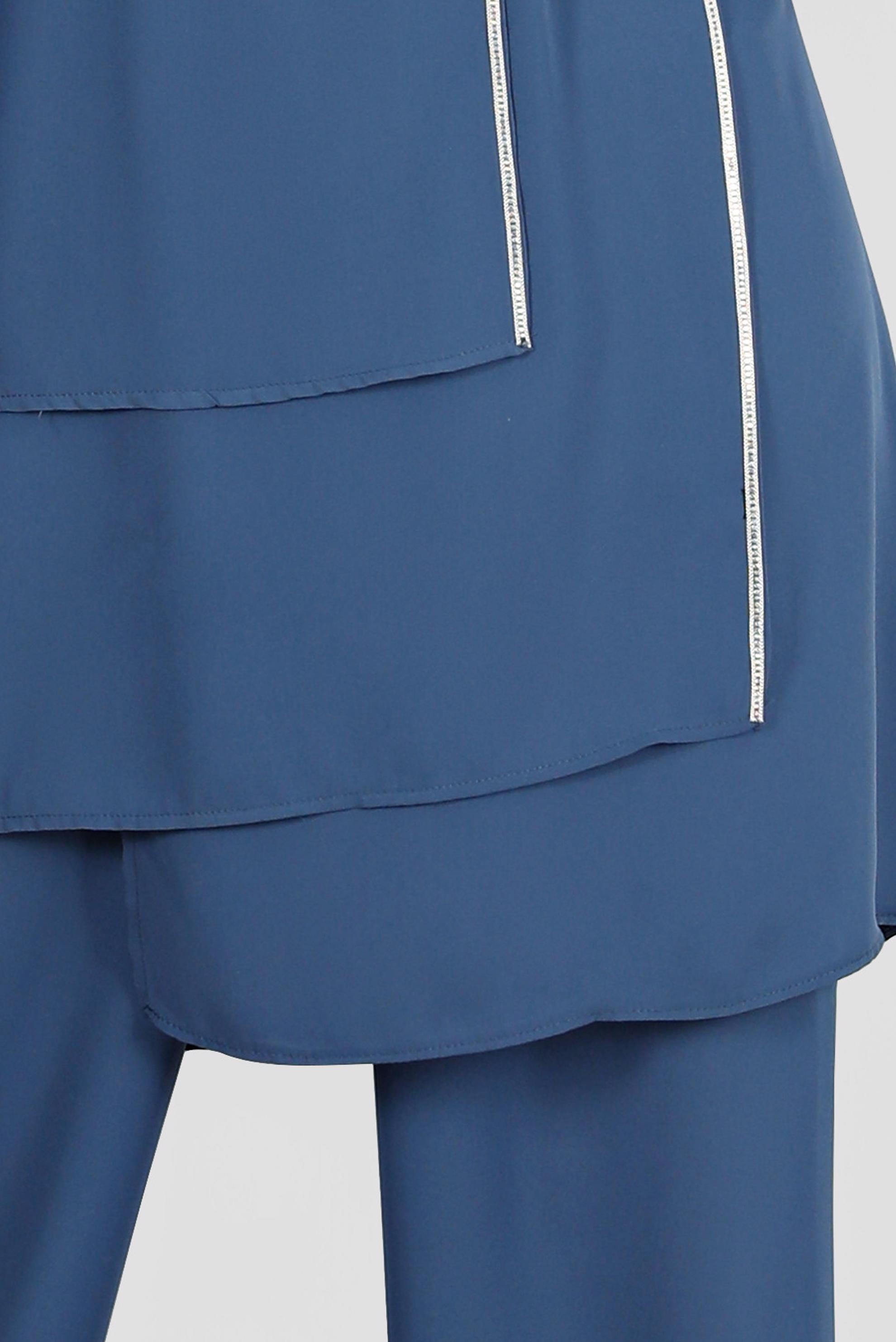 Tesettür giyim LACİVERT TAŞLI İKİLİ PANTOLONLU TAKIM 42514 