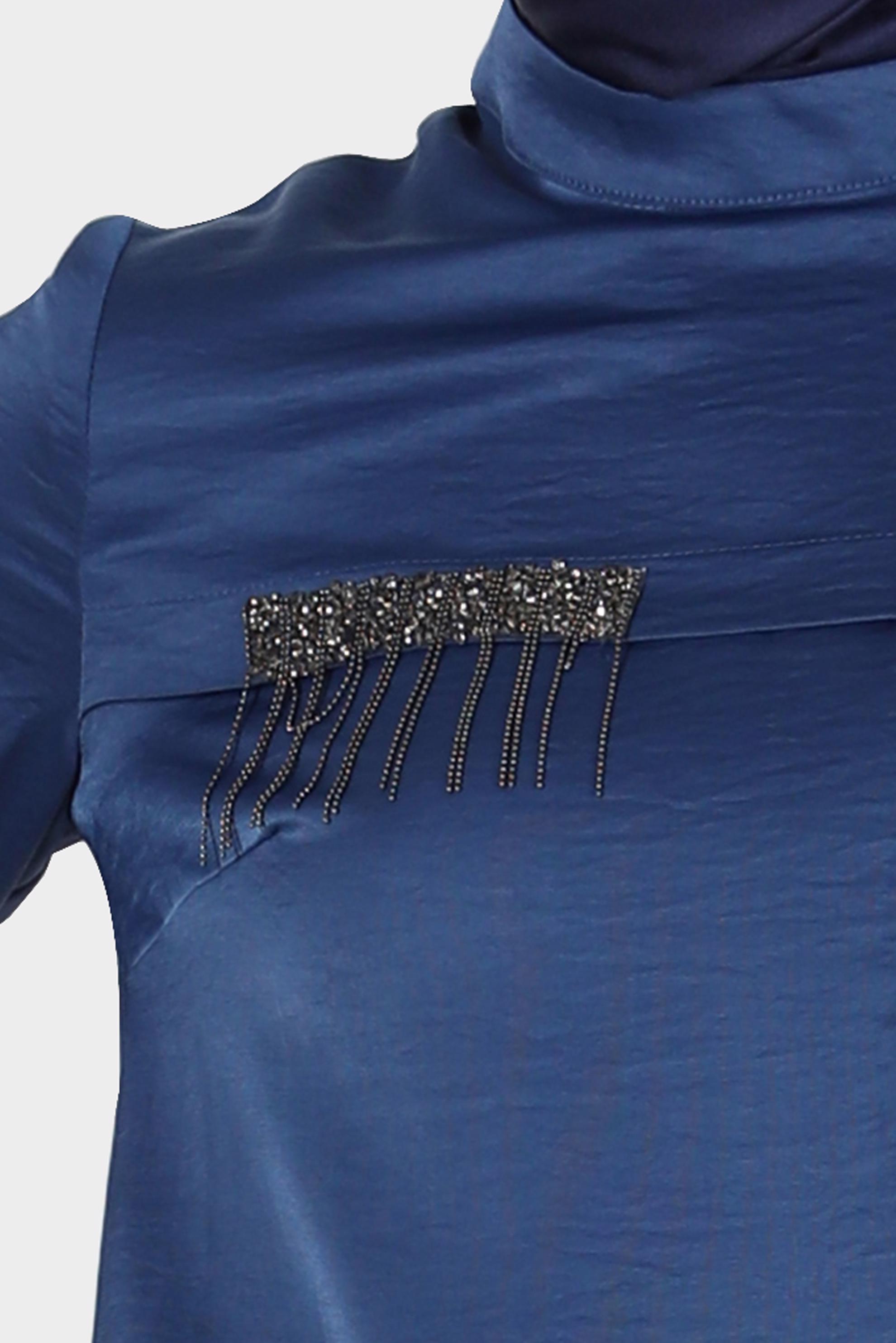 Tesettür giyim LACİVERT TAŞ DETAYLI GİZLİ DÜĞMELİ İKİLİ PANT. TAKIM 42515	