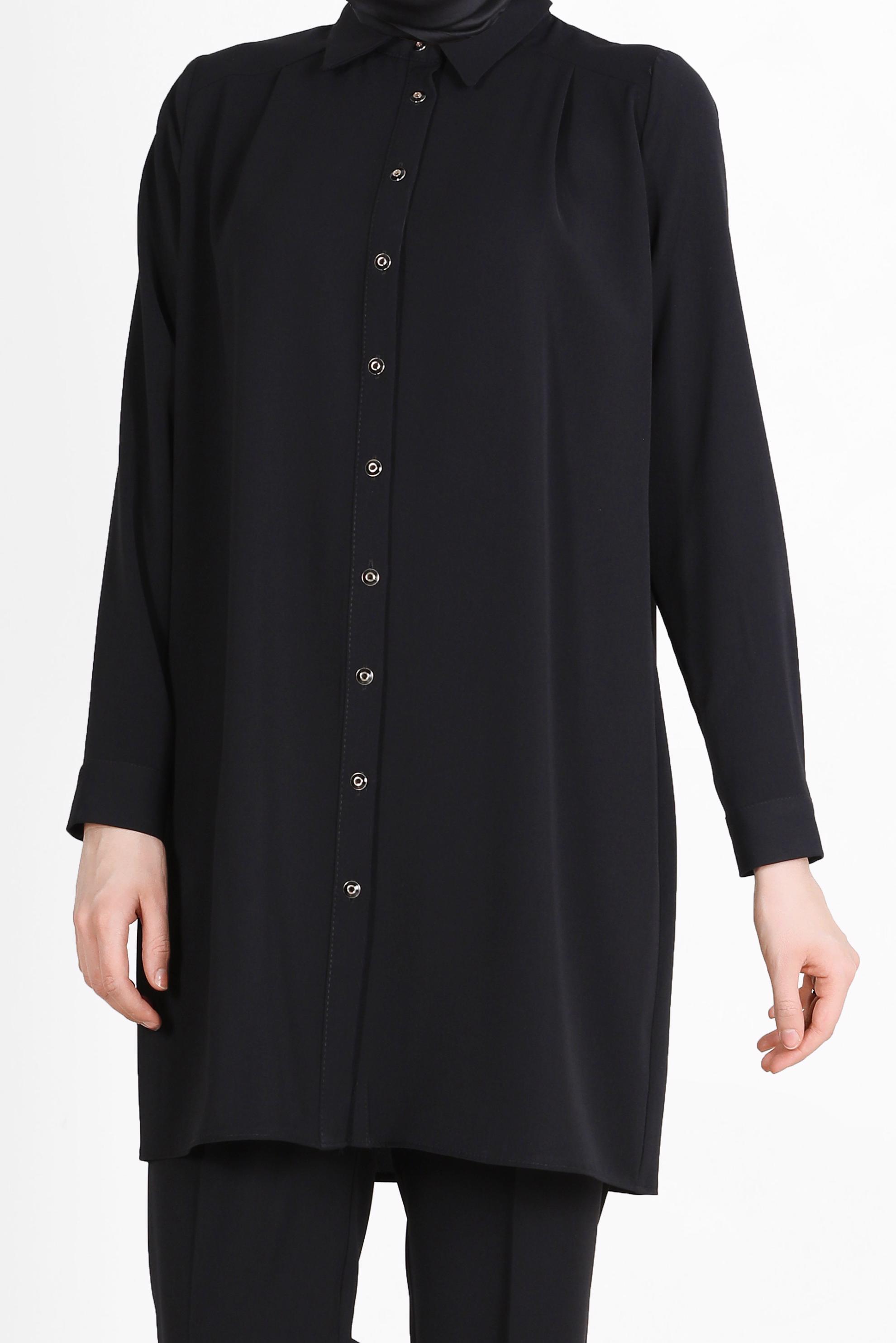 Tesettür giyim SİYAH KLASİK İKİLİ PANT. TAKIM 42516 