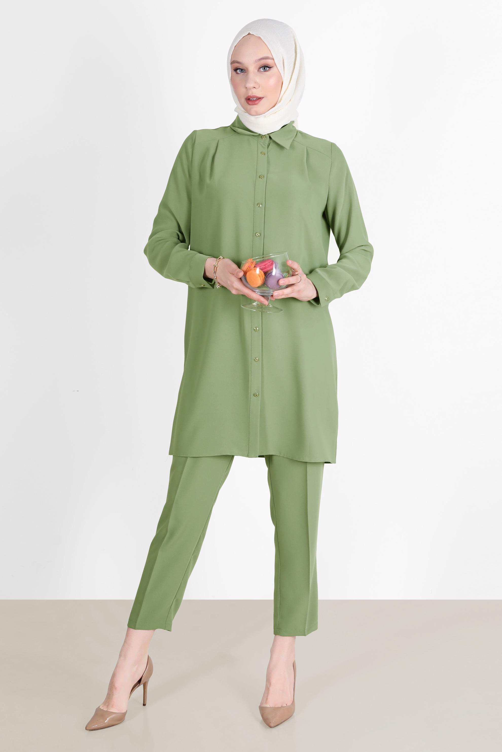 Hijab clothing KHAKI CLASSIC 2-PIECE PANTS SUIT 42516 