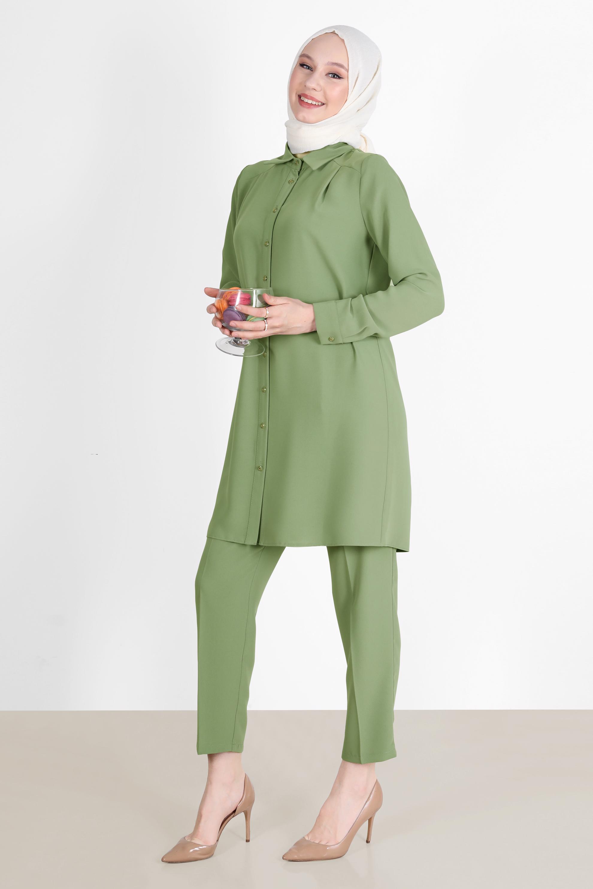Hijab clothing KHAKI CLASSIC 2-PIECE PANTS SUIT 42516 