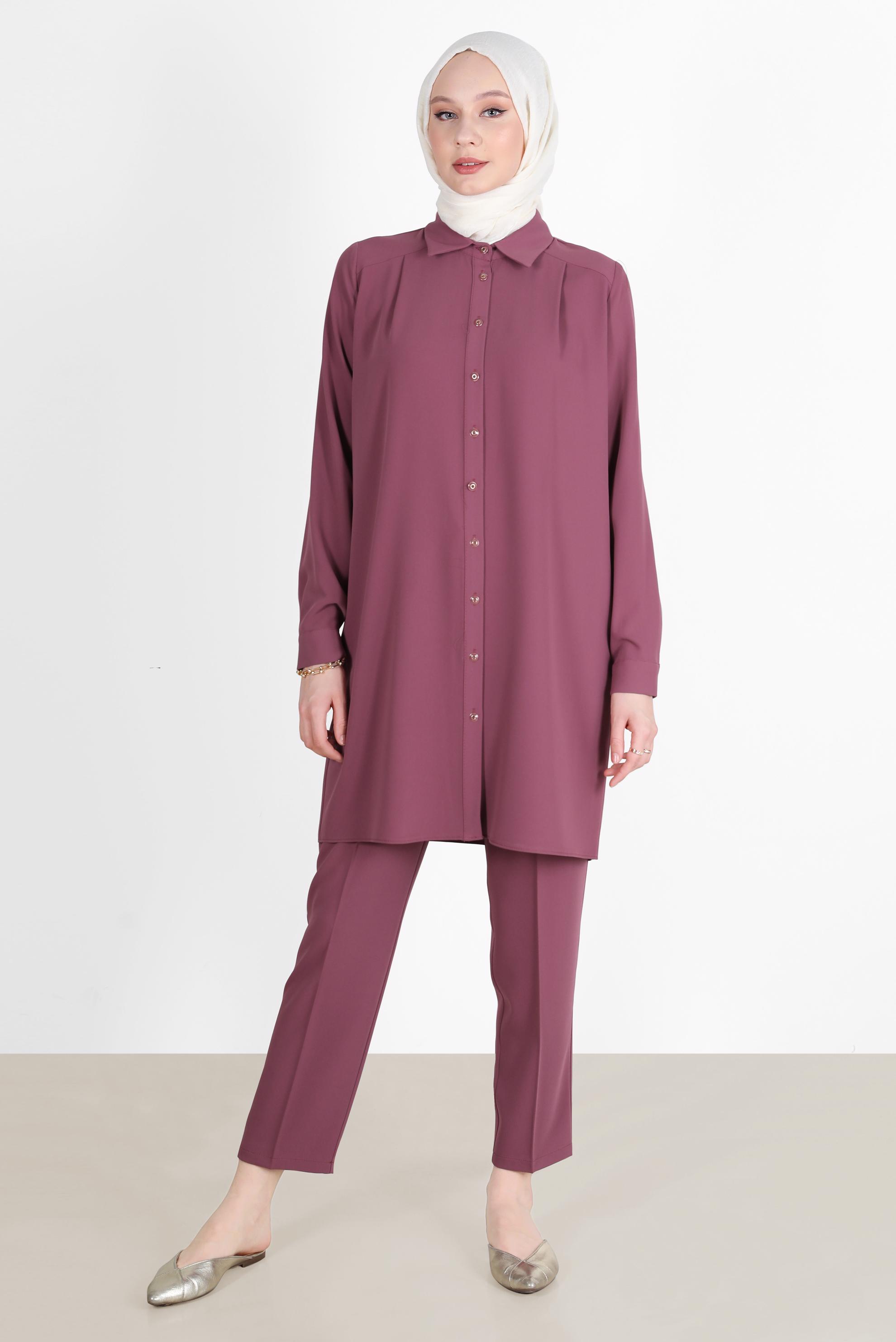 Hijab clothing PINK CLASSIC 2-PIECE PANTS SUIT 42516 