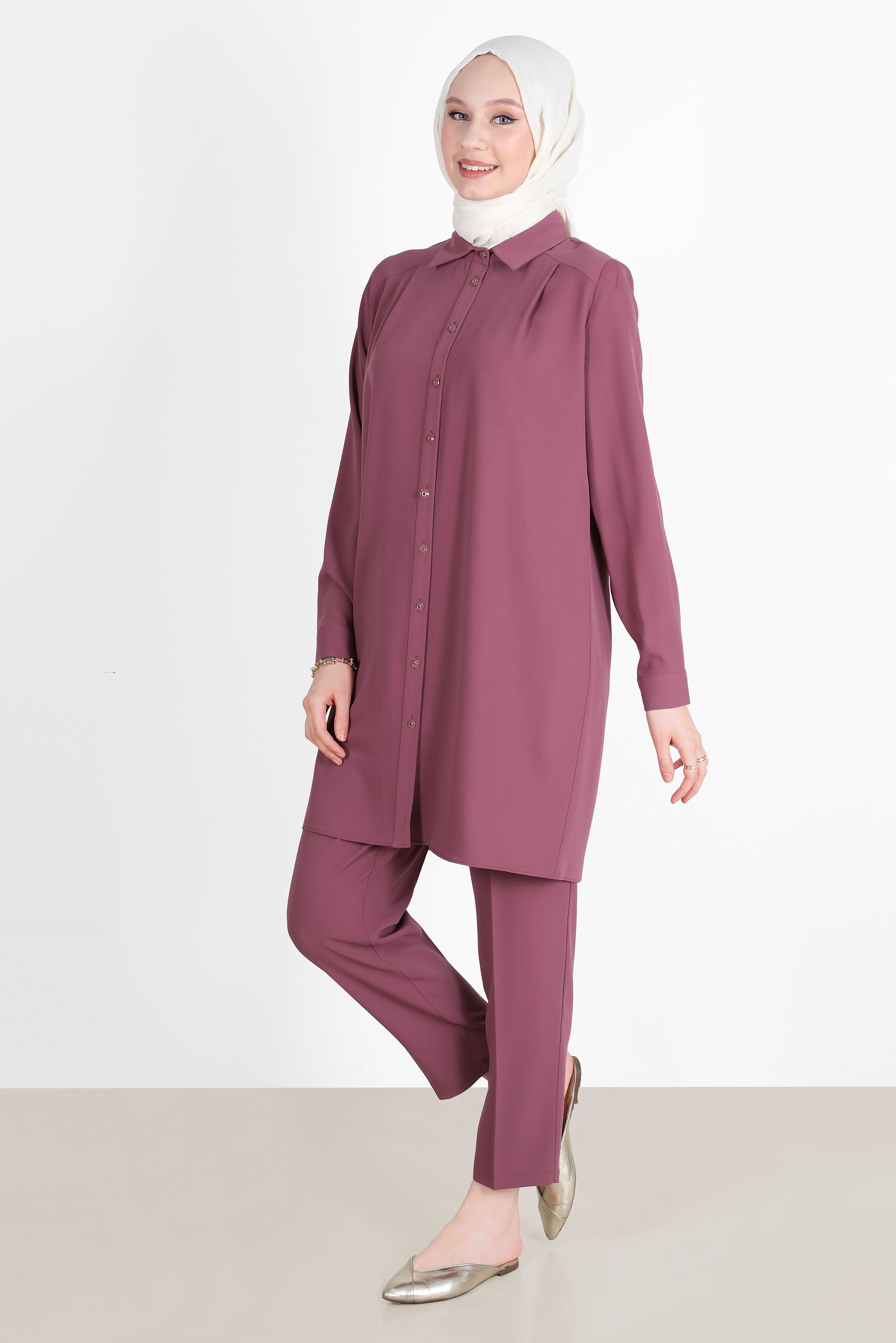 Hijab clothing PINK CLASSIC 2-PIECE PANTS SUIT 42516 