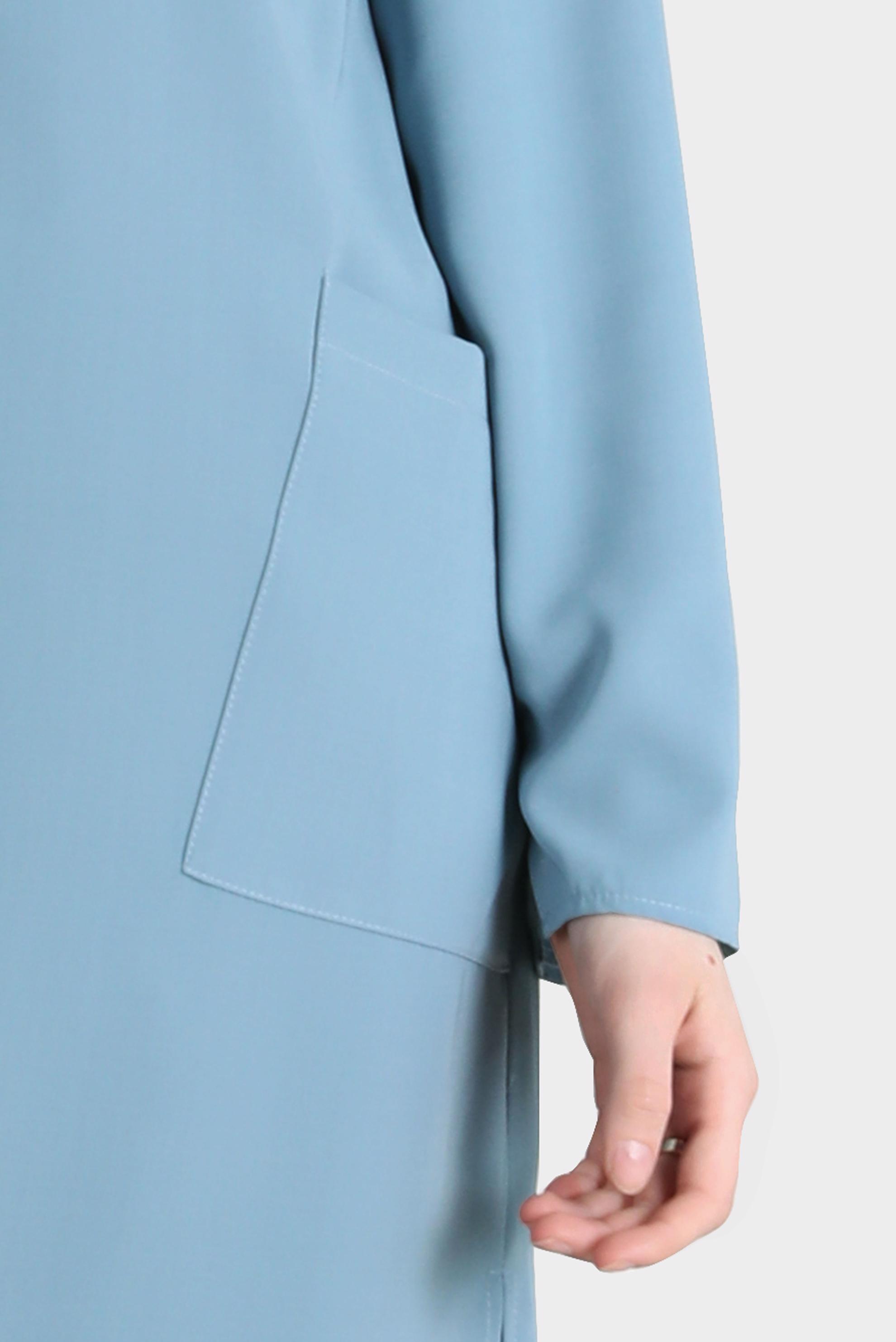 Tesettür giyim MAVİ BOYDAN DÜĞMELİ YIRTMAÇ DETAYLI İKİLİ PANT. TAKIM 42517 