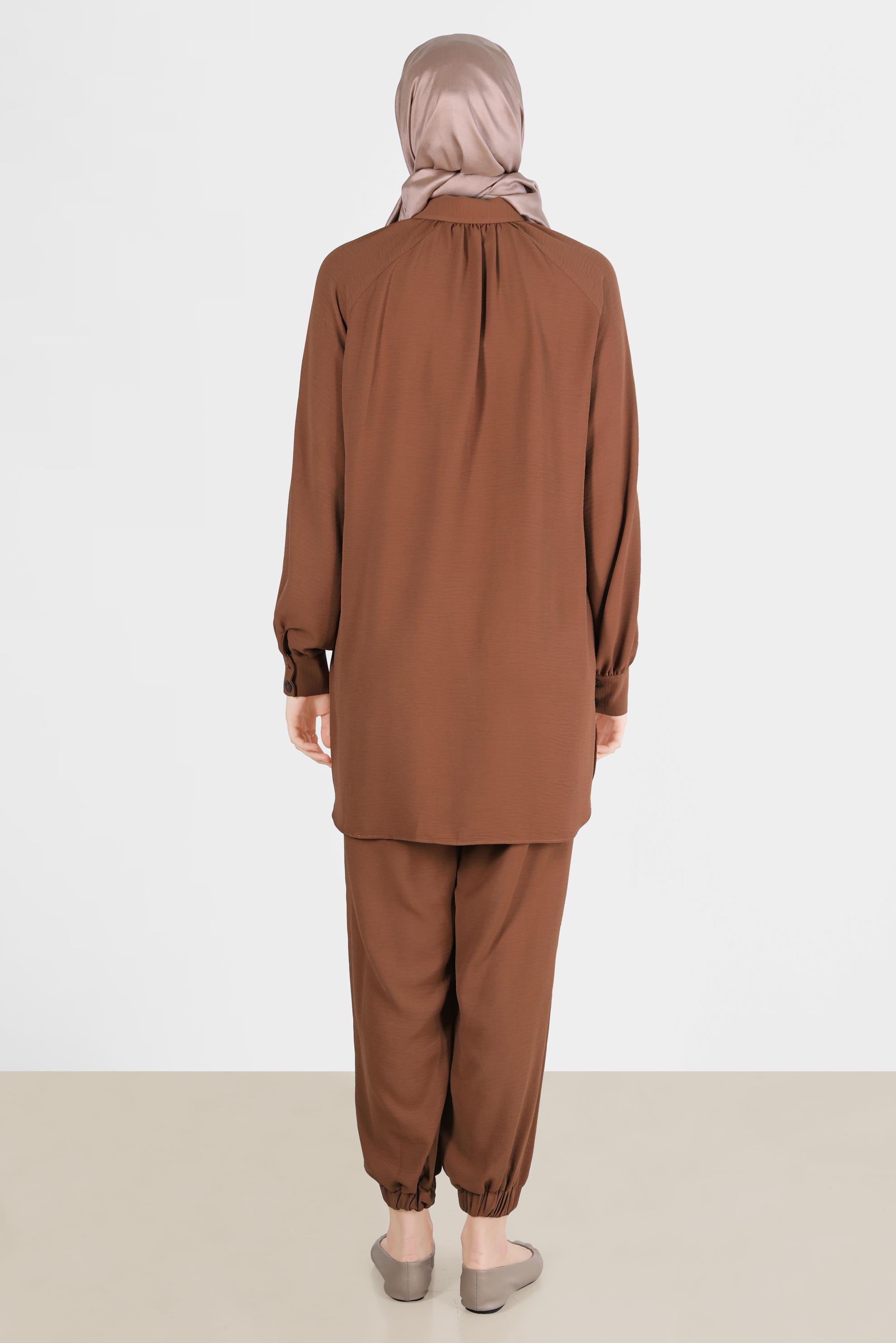 Hijab clothing TABA BUTTONED 2-PIECE PANTS SUIT WITH ELASTIC CUFFS 42518 