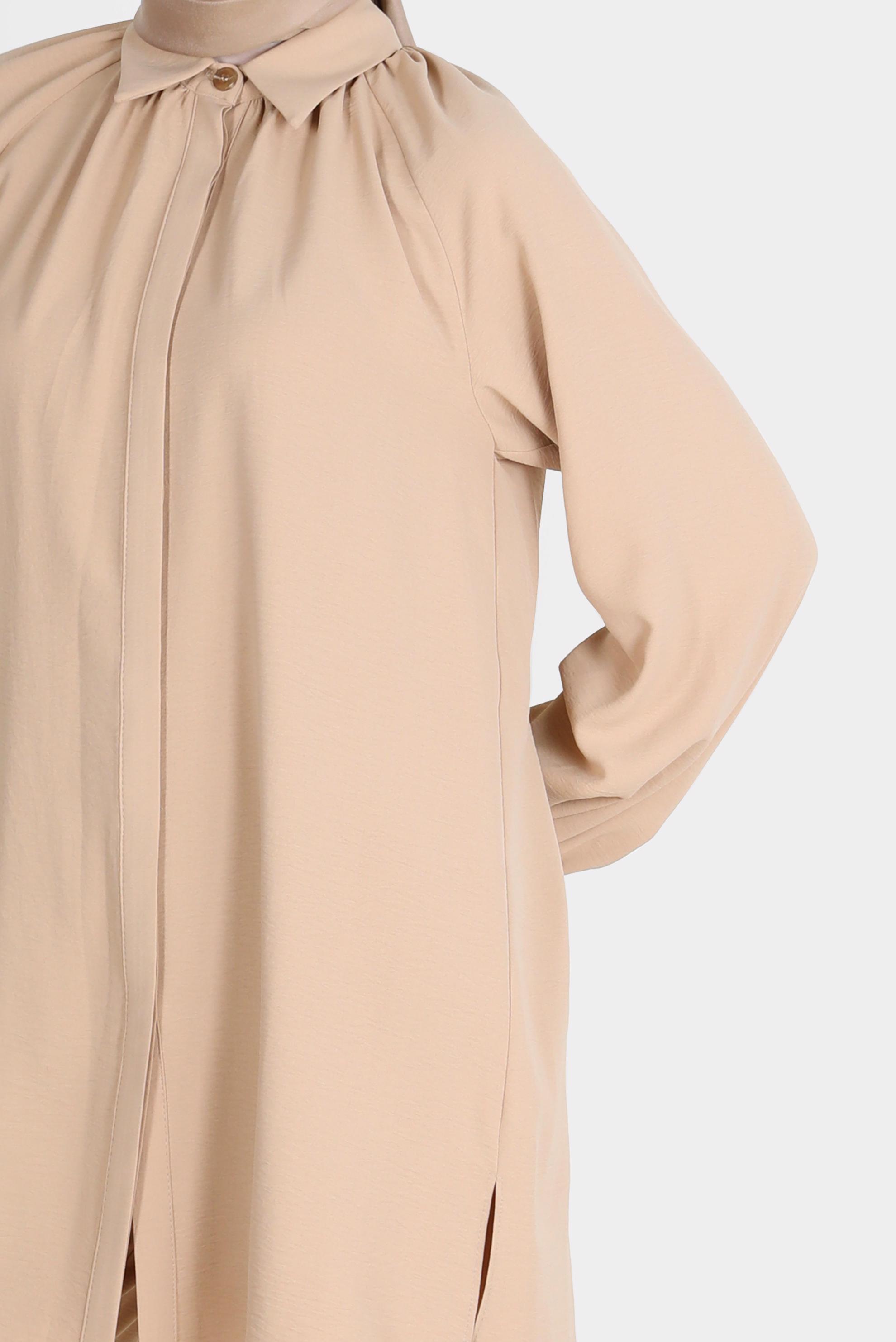 Tesettür giyim KUM PAÇASI LASTİKLİ GİZLİ DÜĞMELİ İKİLİ PANT. TAKIM 42518 