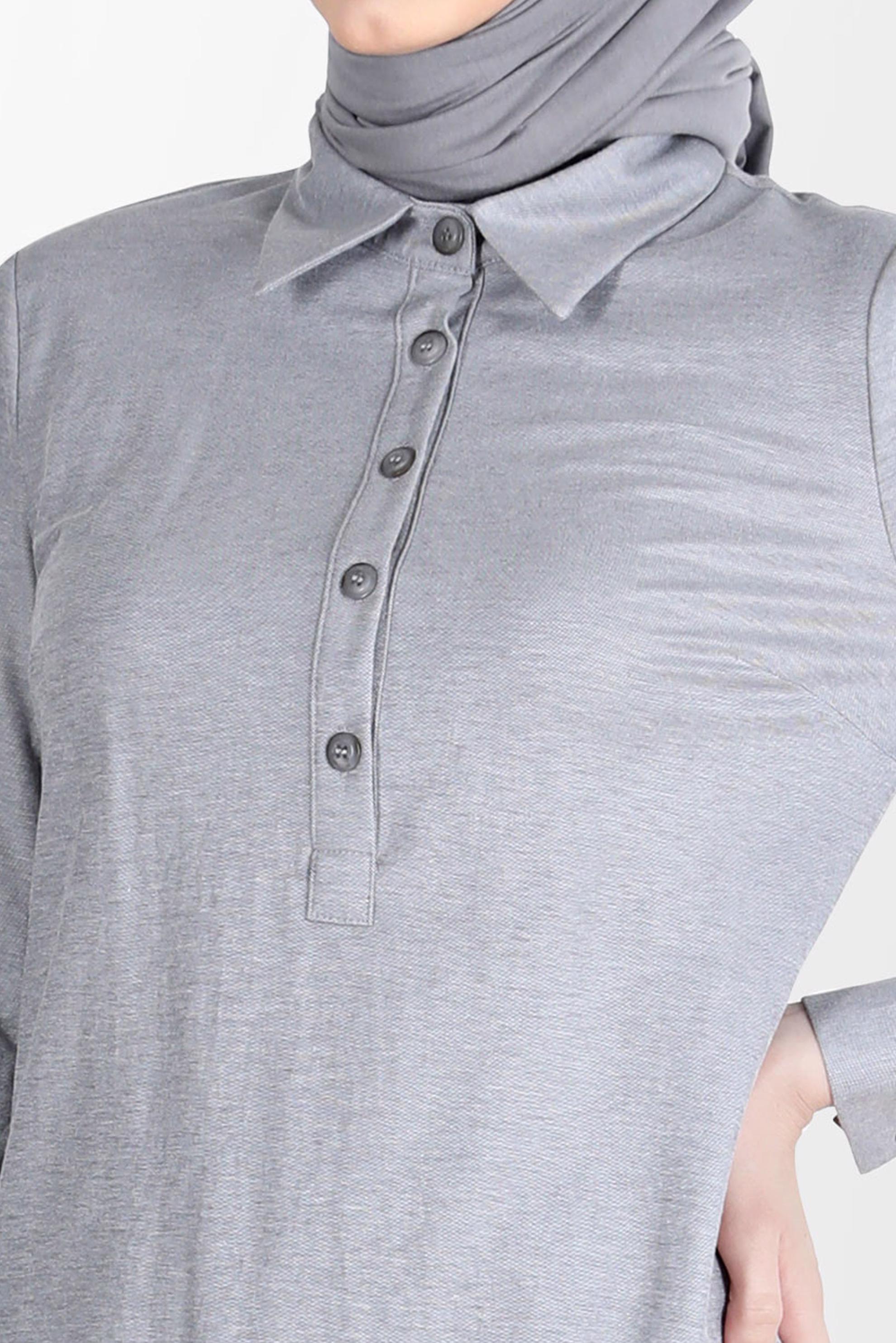 Tesettür giyim GRİ DÜĞME DETAYLI BASIC İKİLİ PANT. TAKIM 42533 