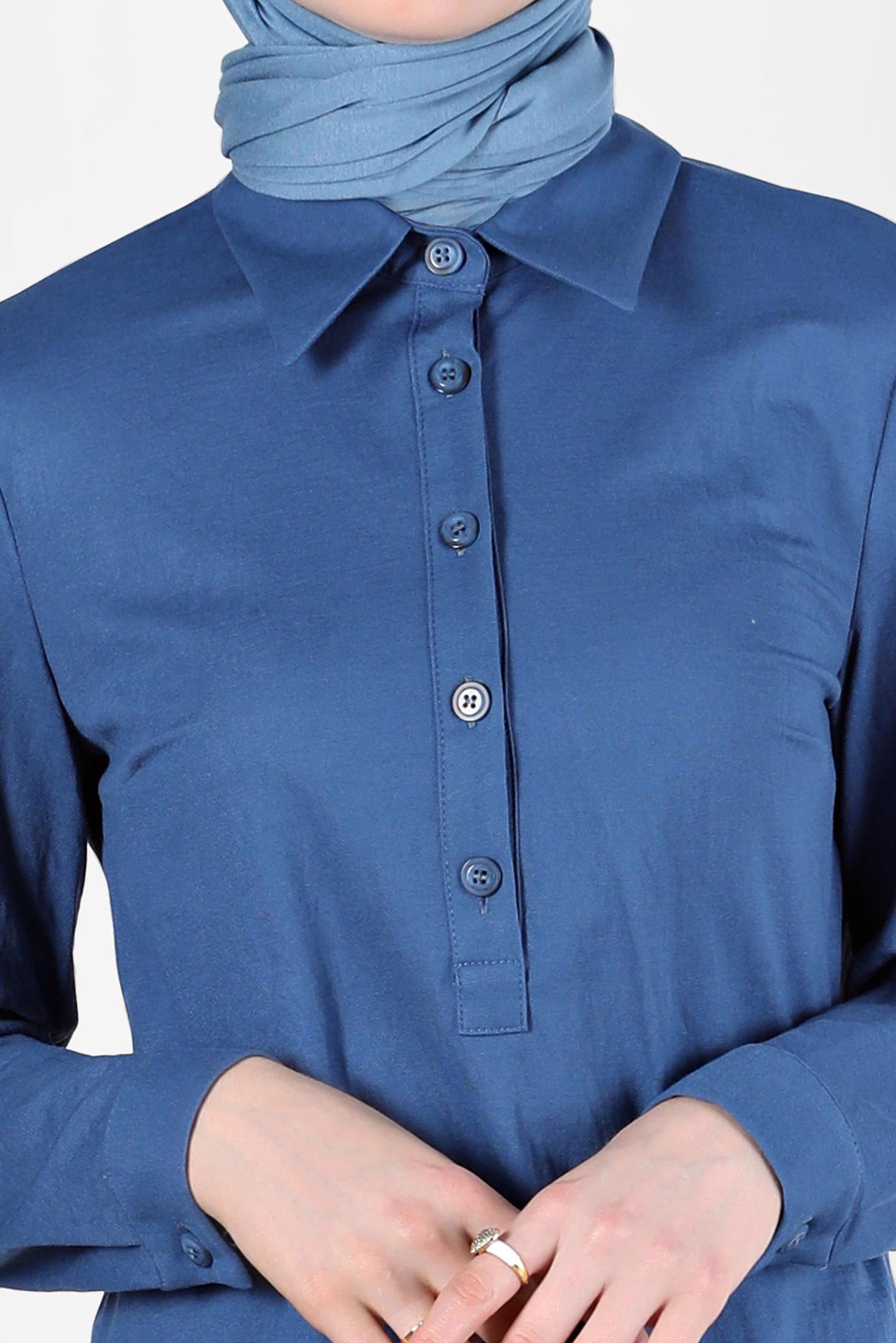 Tesettür giyim LACİVERT DÜĞME DETAYLI BASIC İKİLİ PANT. TAKIM 42533 