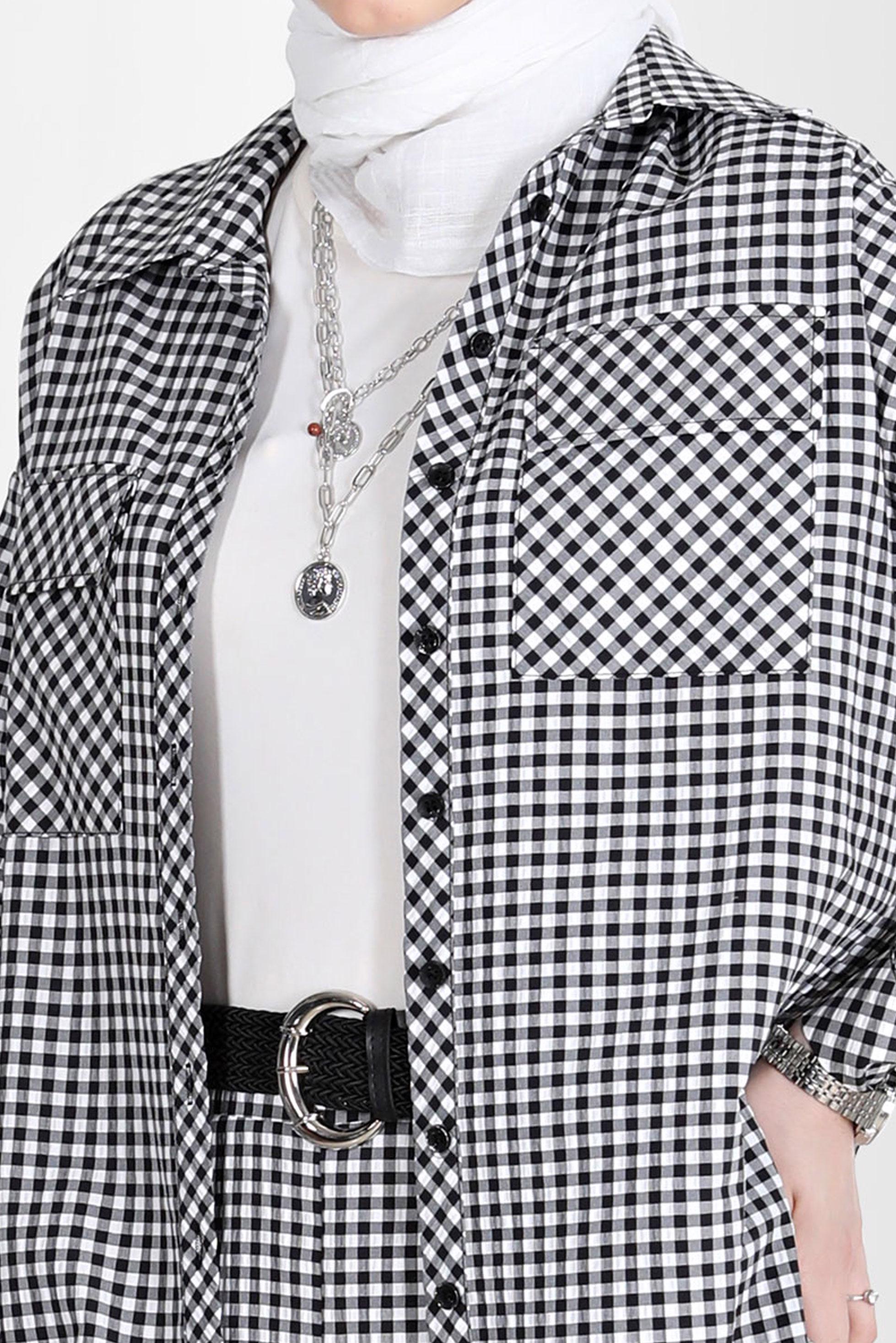 Tesettür giyim SİYAH CEPLİ PÖTİKARE DESEN İKİLİ PANT. TAKIM 42549 