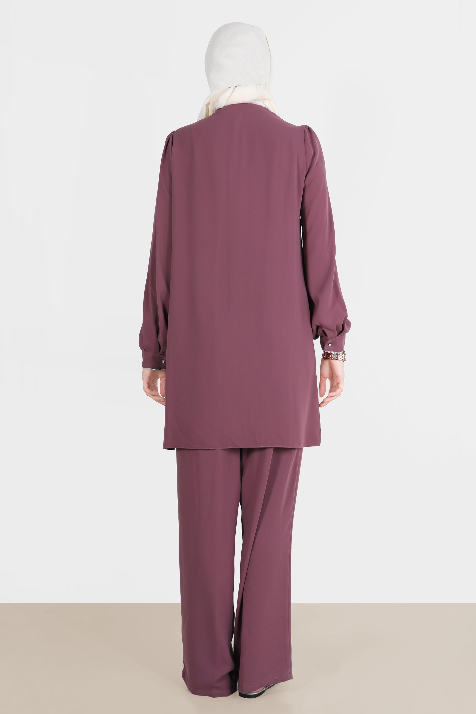 Hijab clothing PINK GEM DETAIL 2-PIECE CLASSIC PANTS SUIT 42565 