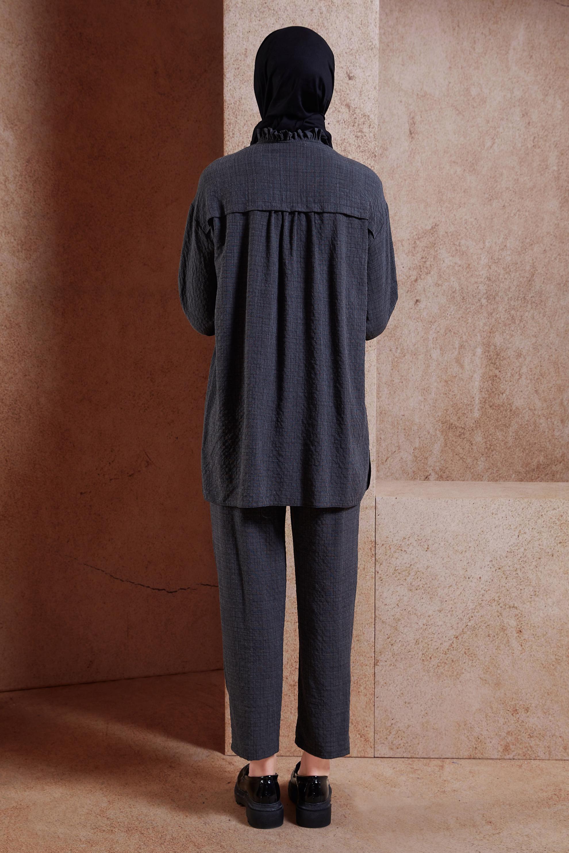 Tesettür giyim SİYAH PANTOLONLU TESETTÜR TAKIM 42642