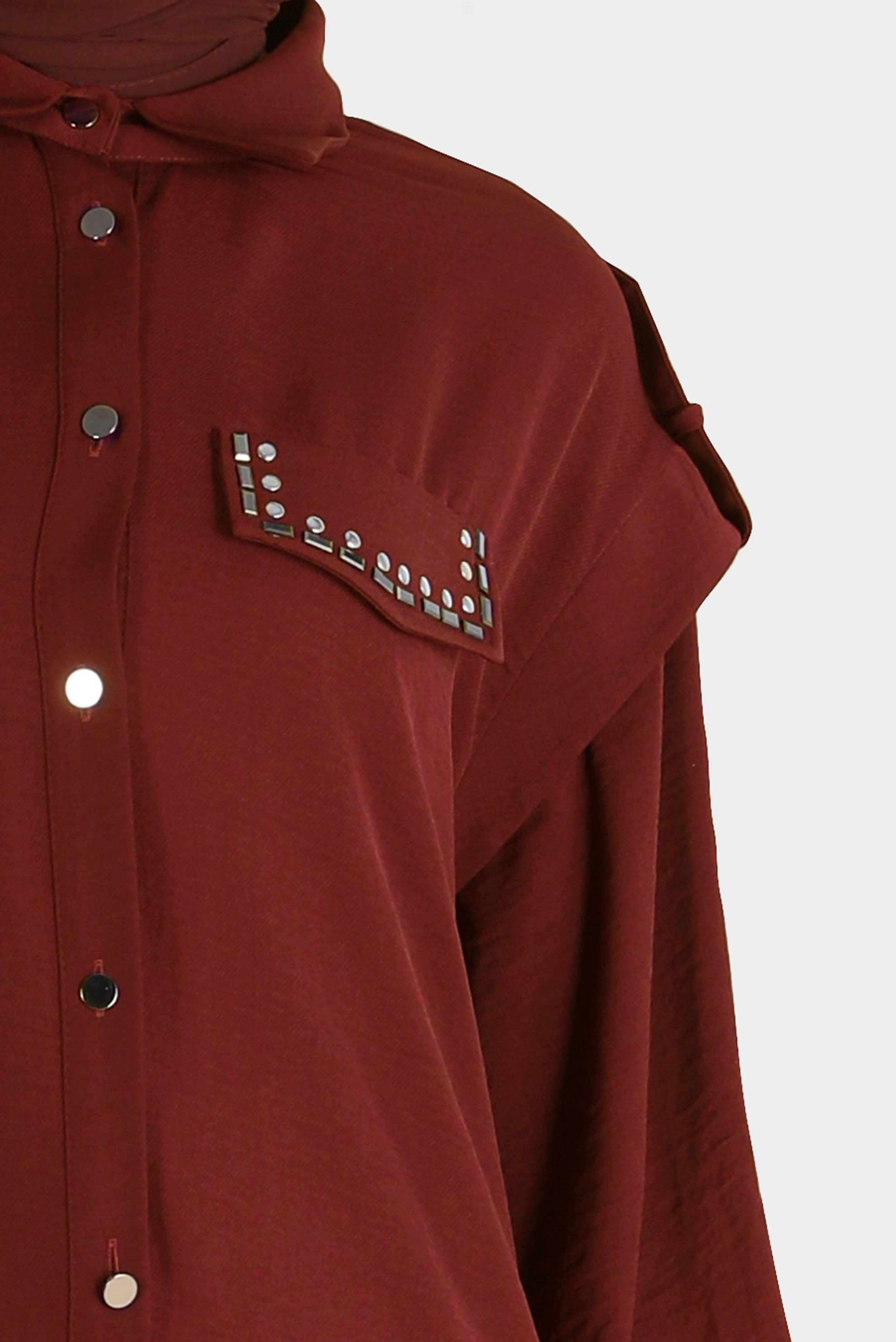 Tesettür giyim TURUNCU ZIMBA DETAYLI İKİLİ PANT. TAKIM 42690 