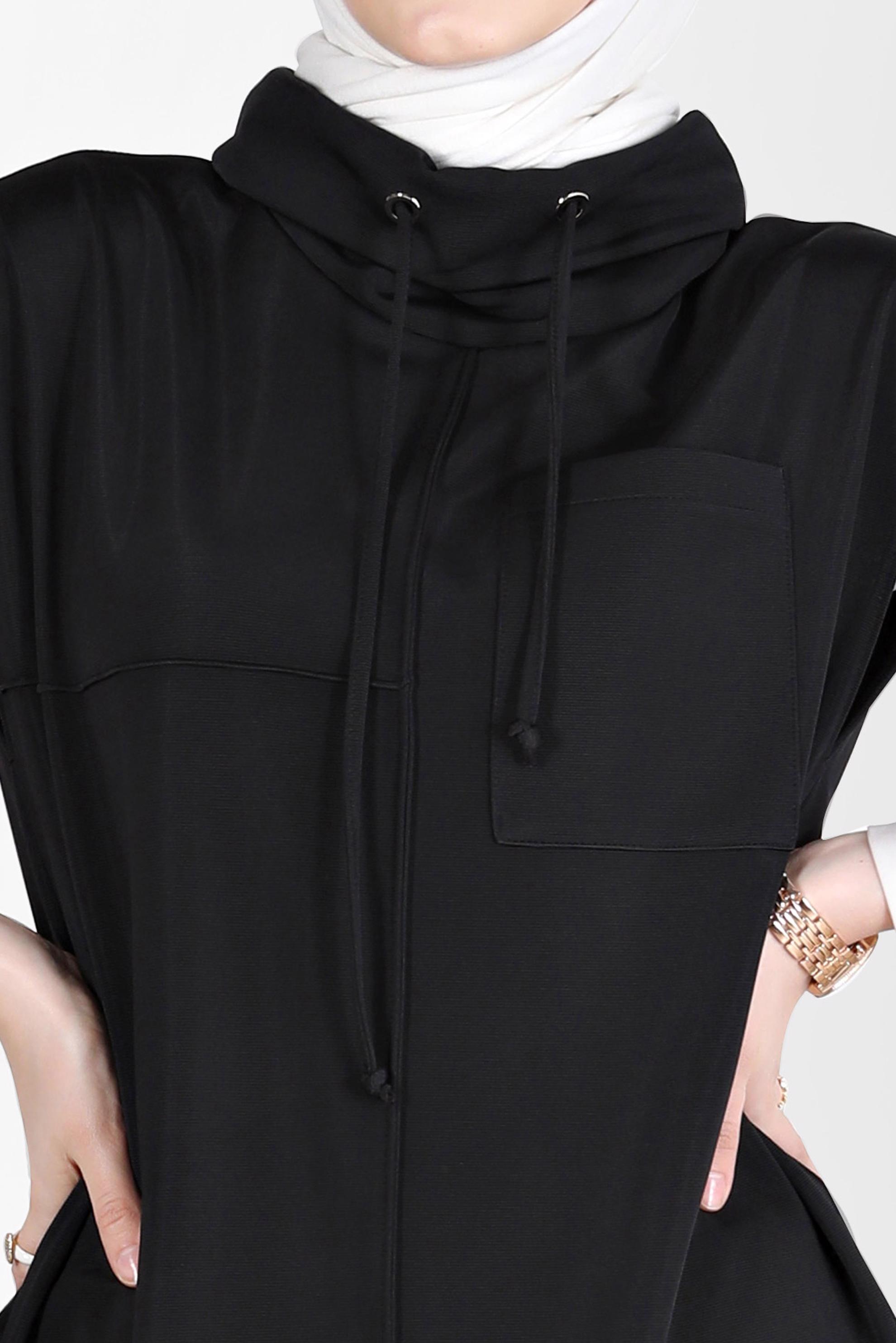 Hijab clothing BLACK SLIT DETAIL 2-PIECE PANTS SUIT 42706 