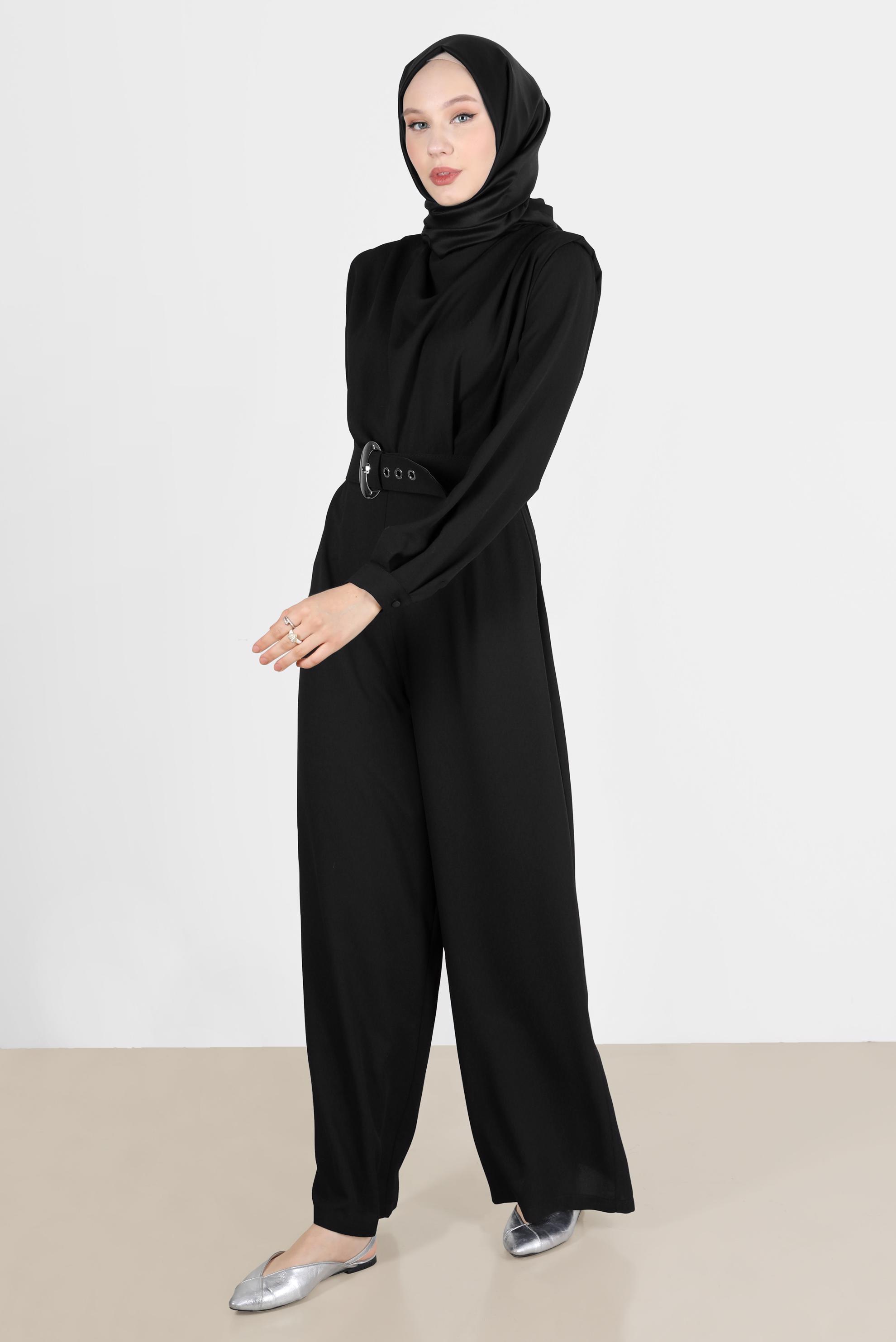 Vêtements hijab NOIR SALOPETTE REMBOURRÉE AVEC CEINTURE 42552