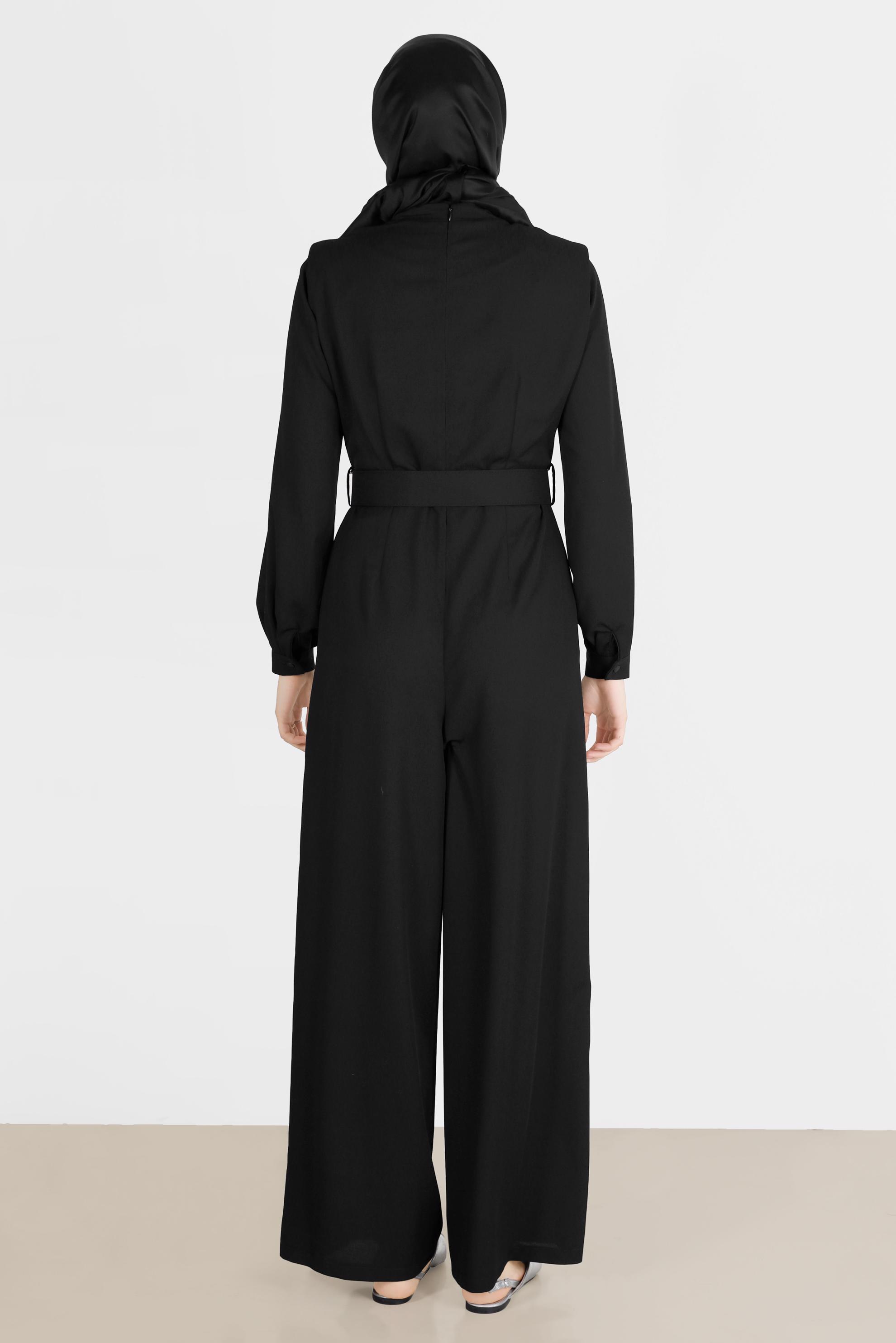 Vêtements hijab NOIR SALOPETTE REMBOURRÉE AVEC CEINTURE 42552