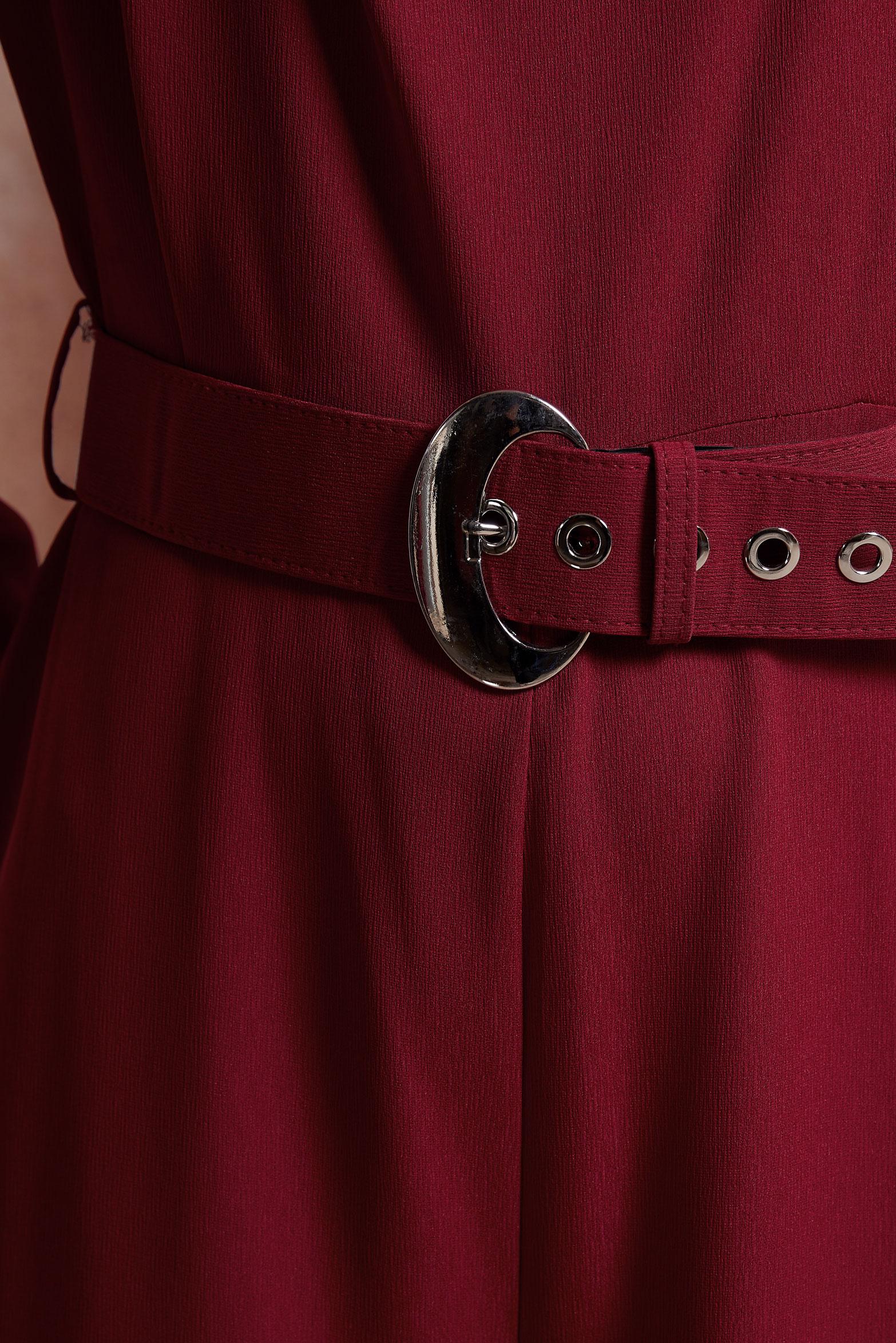 Hijab clothing CLARET RED COWL NECK BELTED OVERALLS 42552