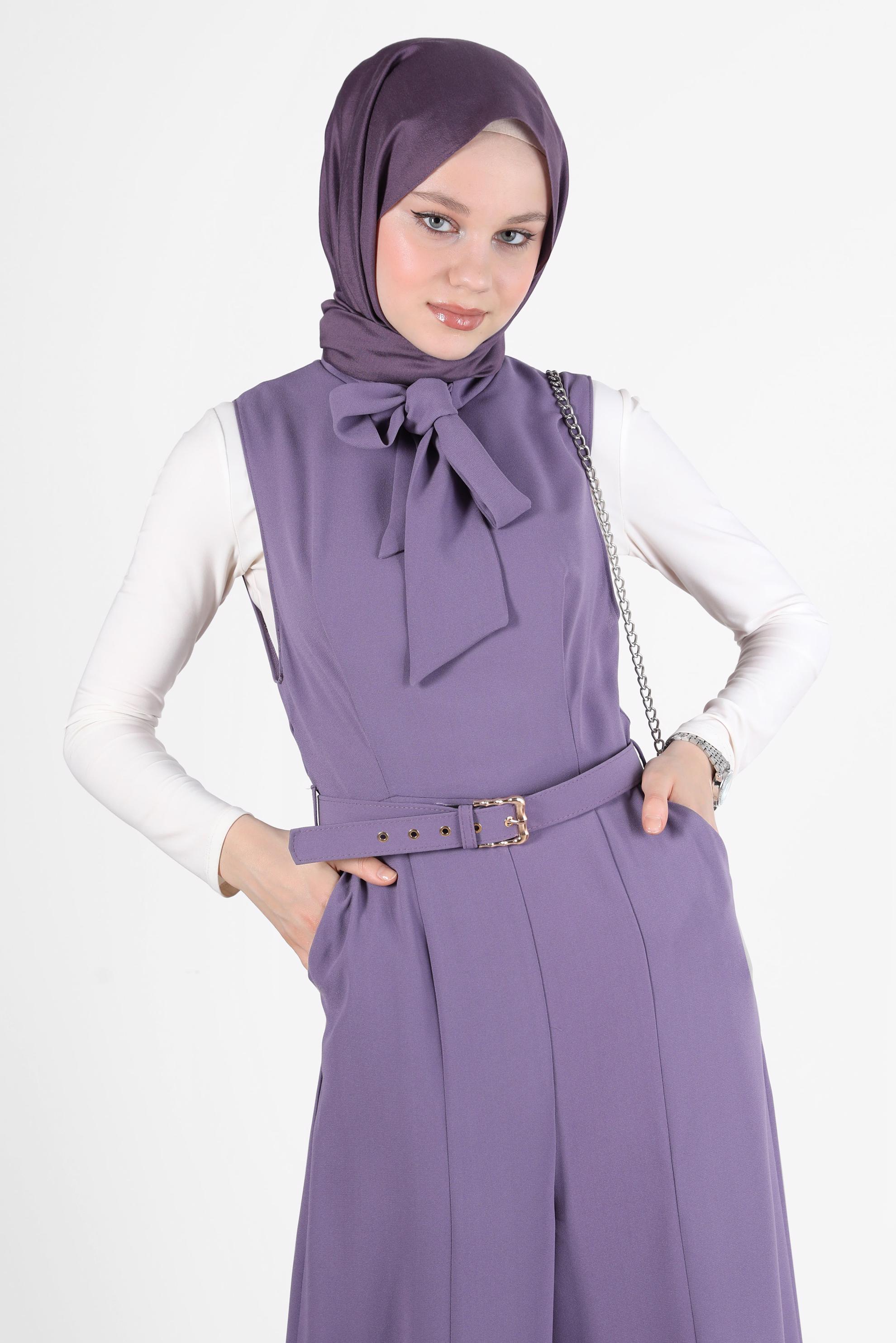 Vêtements hijab POURPRE SALOPETTE AVEC CEINTURE À NOUER 42696
