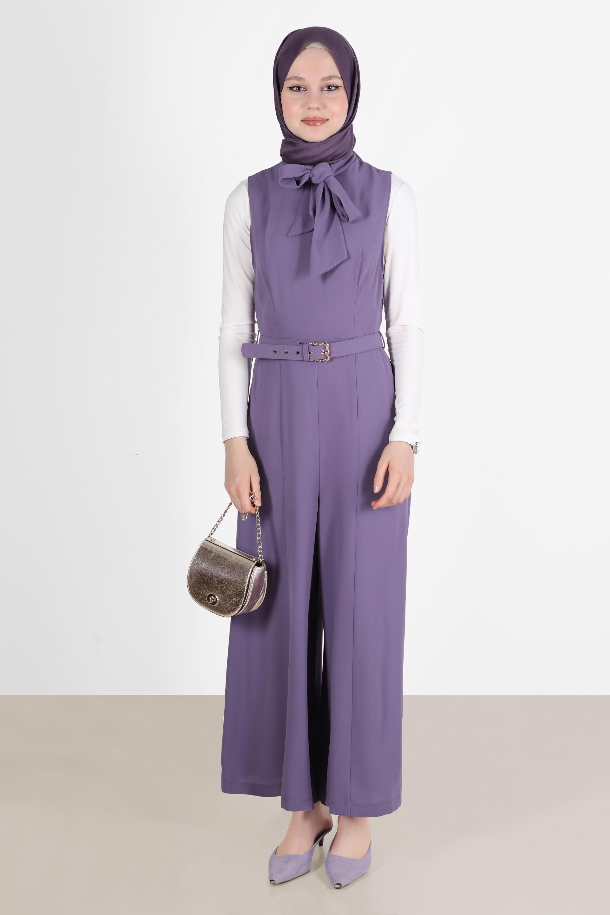 Vêtements hijab POURPRE SALOPETTE AVEC CEINTURE À NOUER 42696