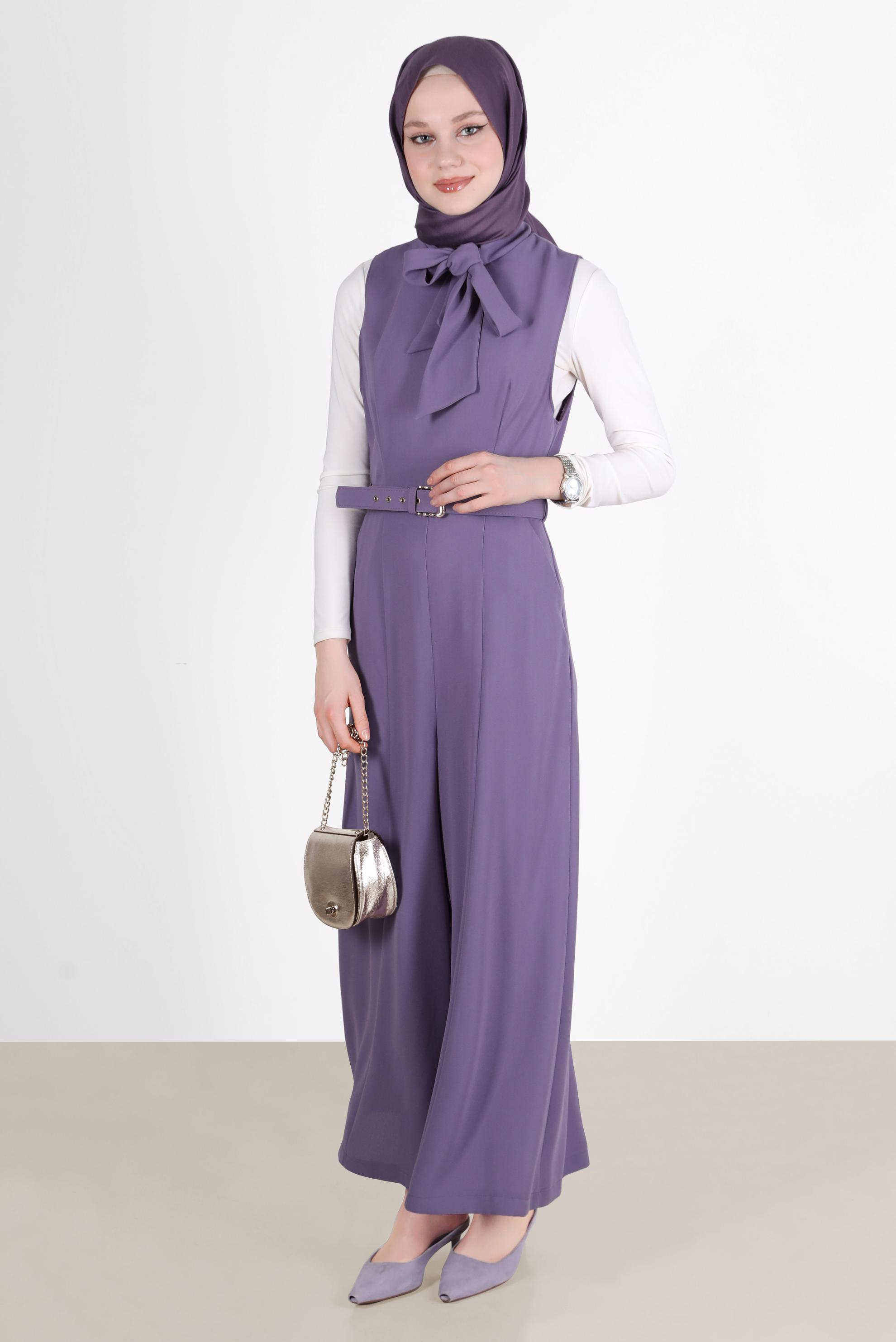 Vêtements hijab POURPRE SALOPETTE AVEC CEINTURE À NOUER 42696