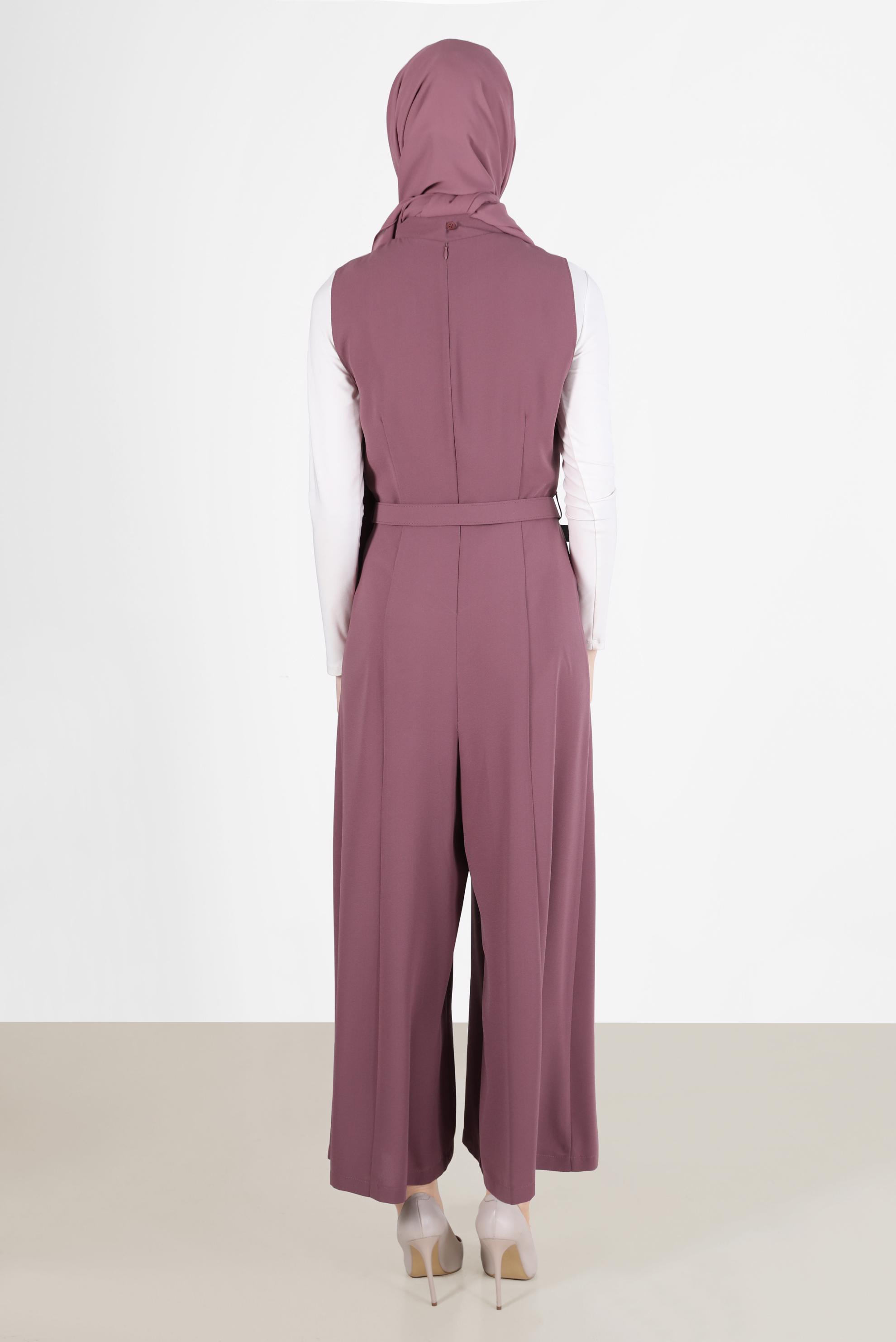 Hijab clothing PINK TIE DETAIL BELTED OVERALLS 42696
