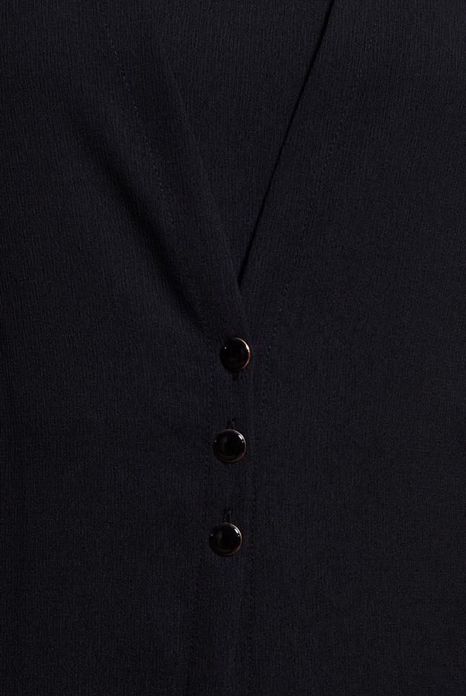 Tesettür giyim SİYAH HIRKA GÖRÜNÜMLÜ DÜĞMELİ TULUM 42766  - ALVİNA