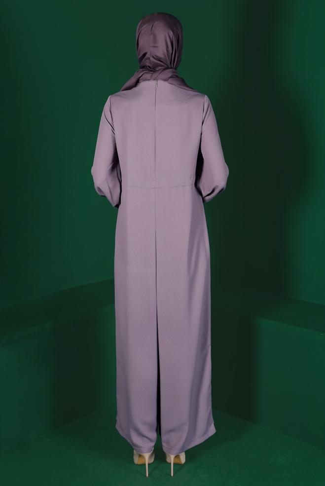 Tesettür giyim MOR HIRKA GÖRÜNÜMLÜ DÜĞMELİ TULUM 42766  - ALVİNA