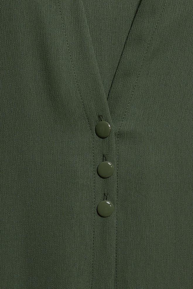 Tesettür giyim HAKİ HIRKA GÖRÜNÜMLÜ DÜĞMELİ TULUM 42766  - ALVİNA