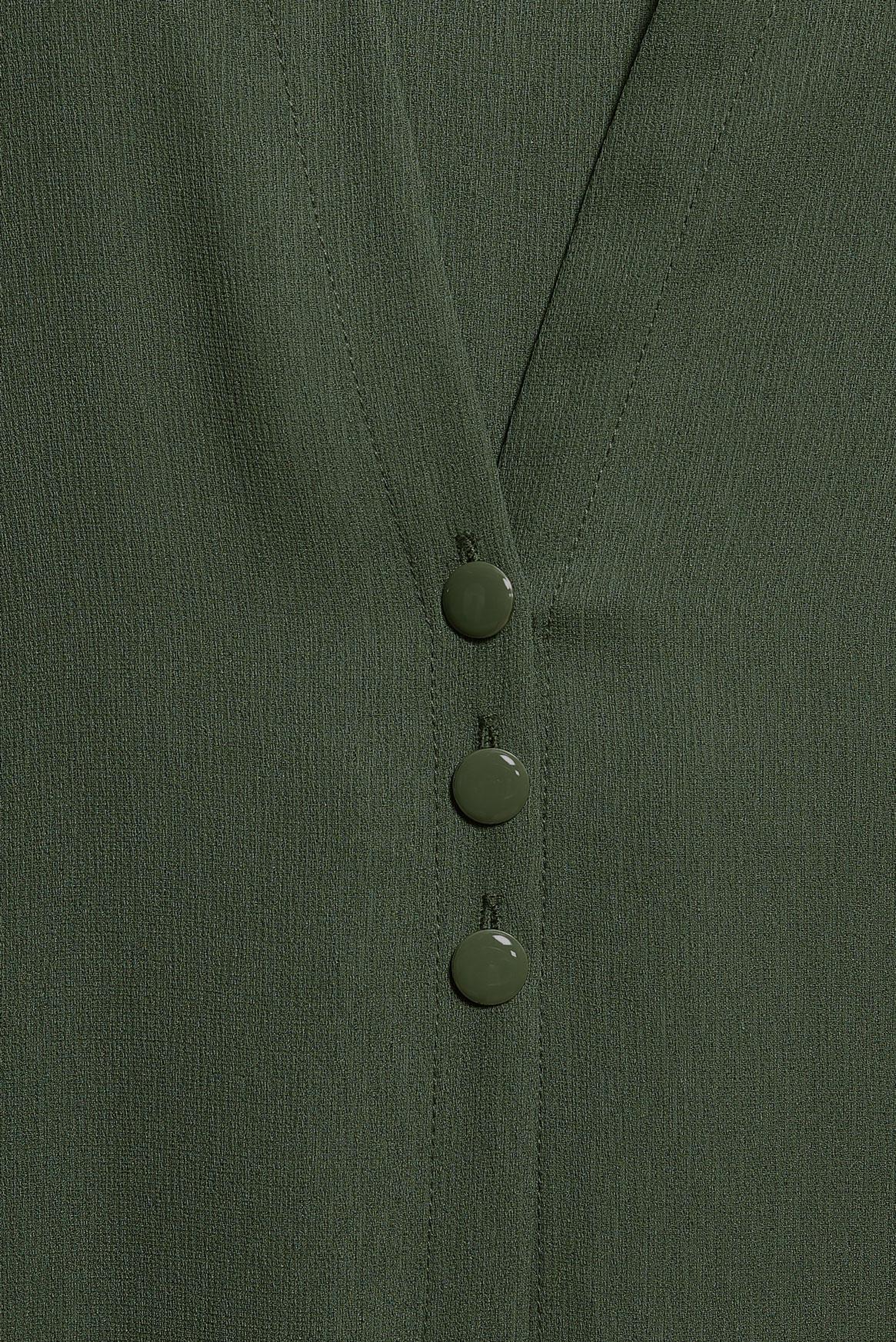 Tesettür giyim HAKİ HIRKA GÖRÜNÜMLÜ DÜĞMELİ TULUM 42766 