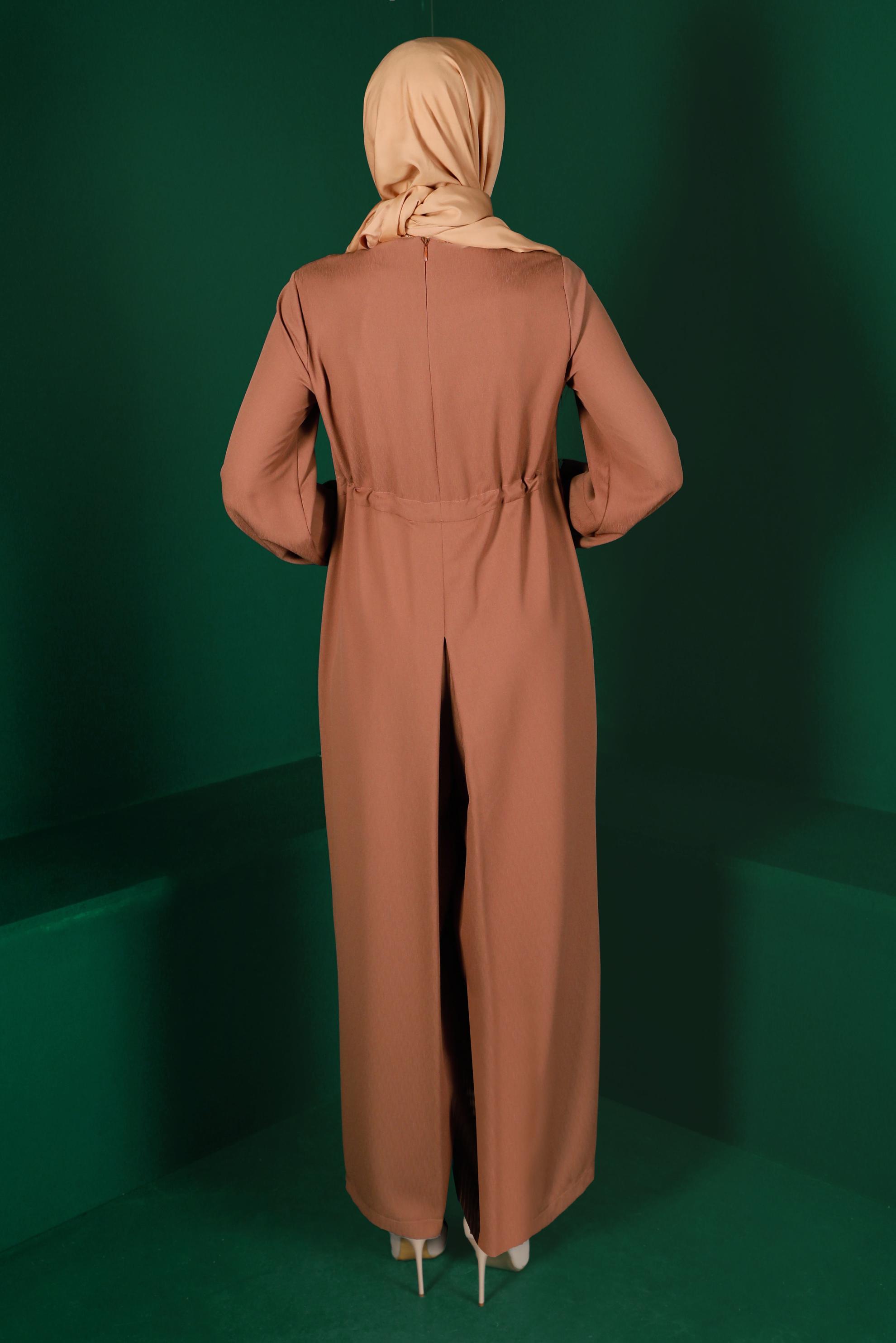 Vêtements hijab BRUN COMBINAISON JAMBE LARGE 42766