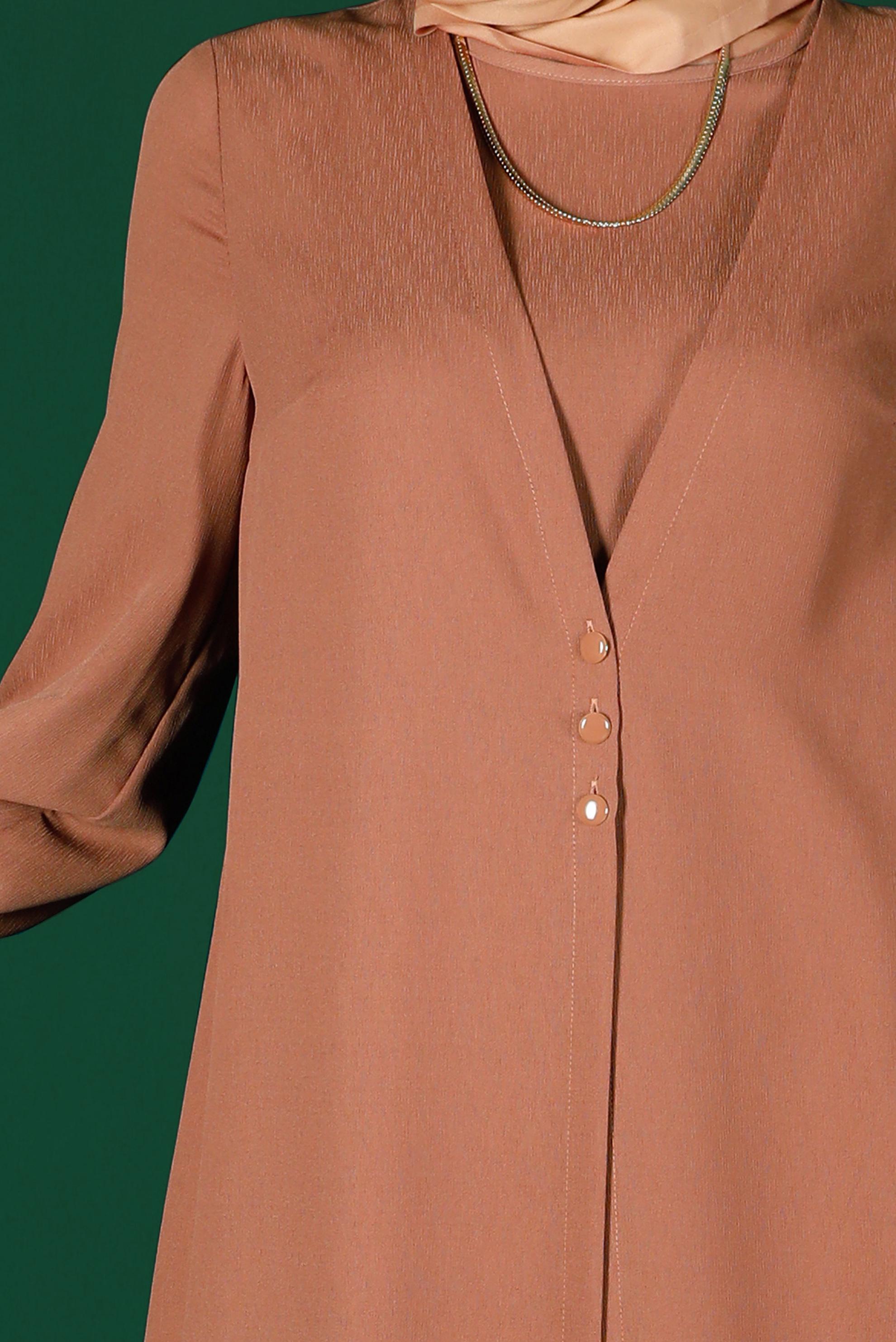 Vêtements hijab BRUN COMBINAISON JAMBE LARGE 42766