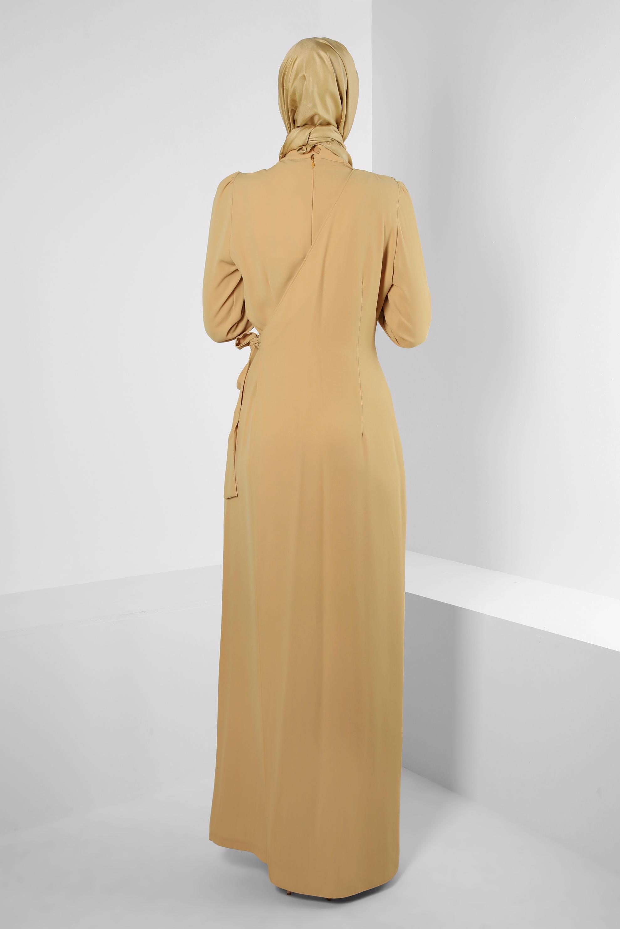 Vêtements hijab JAUNE SALOPETTE AVEC GEMME BRODÉE 42885