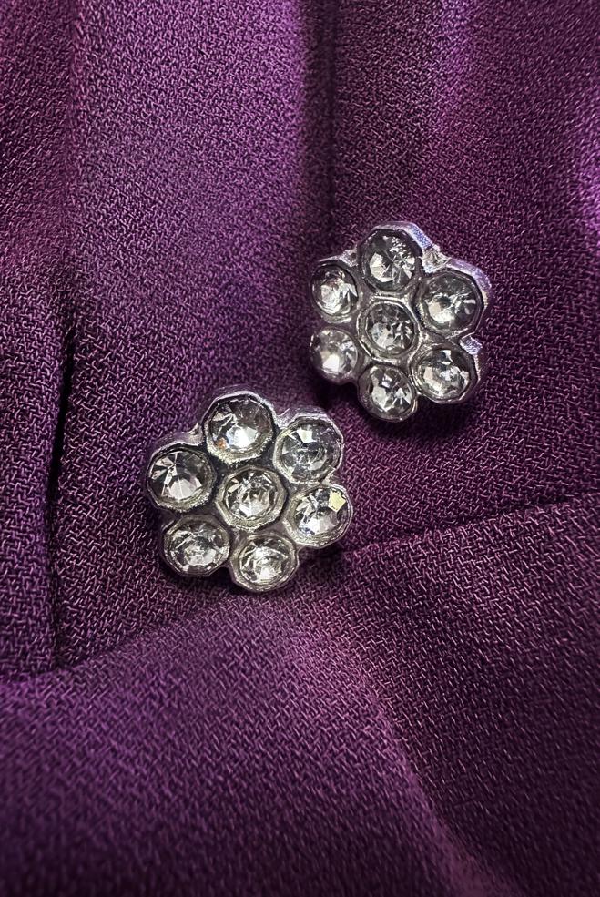 Tesettür giyim MOR BAĞLAMA DETAYLI KREP TULUM 42885 - ALVİNA