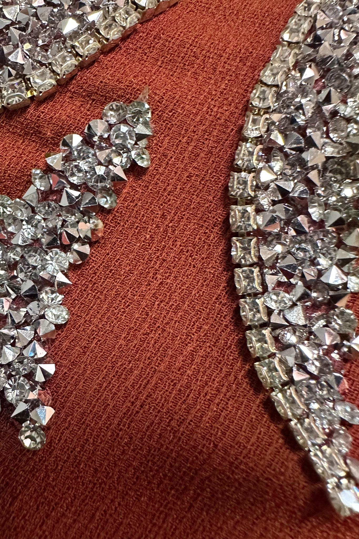 Tesettür giyim TURUNCU GÖMLEK YAKA TAŞ DETAYLI TUNİK 20233