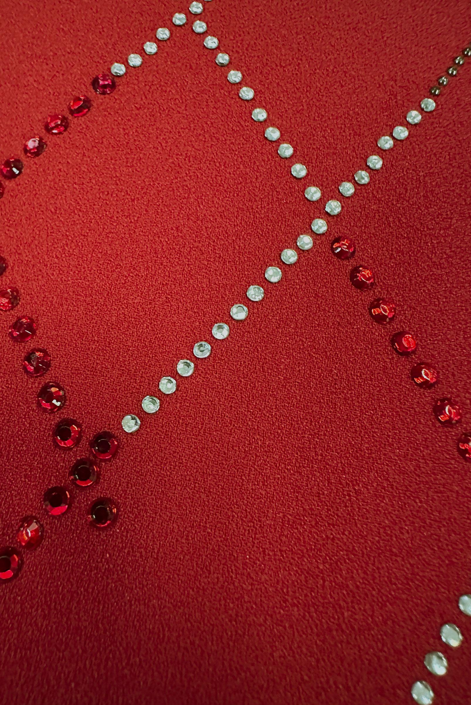 Tesettür giyim KIRMIZI BÜYÜK BEDEN TAŞ DETAYLI TUNİK 20236