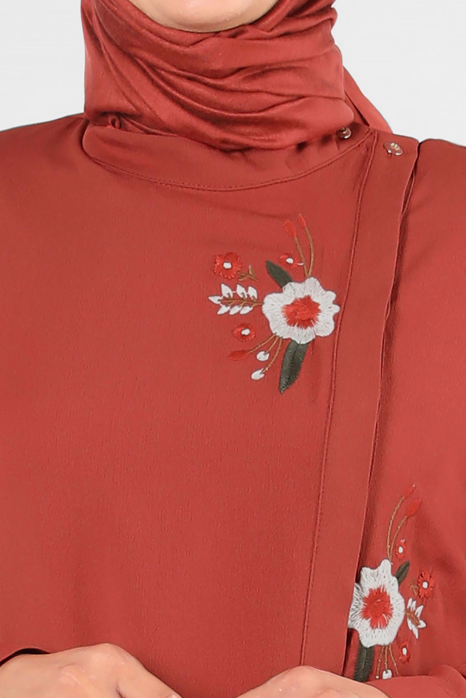 Tesettür giyim TURUNCU ÇİÇEK DESENLİ TUNİK 20247