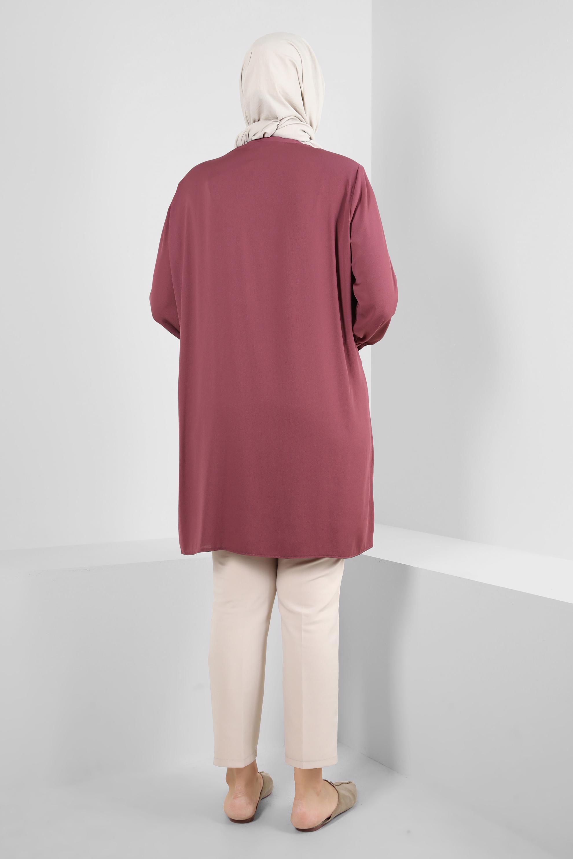 Tesettür giyim PEMBE ÇİÇEK DESENLİ TUNİK 20247