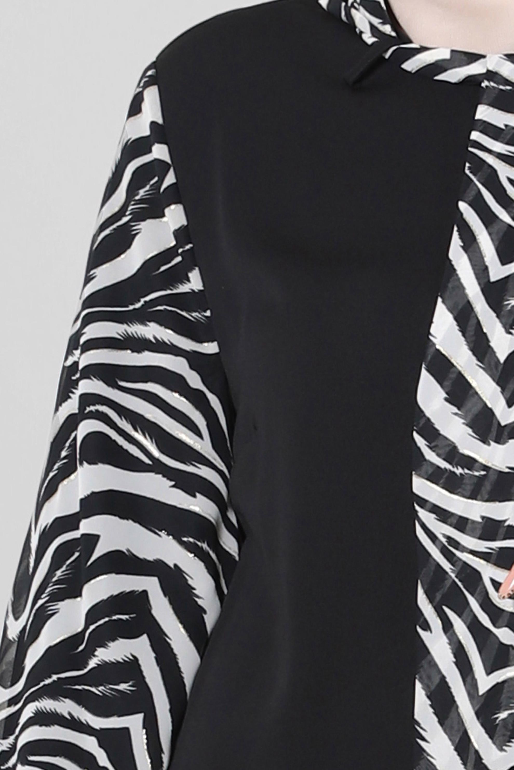 Hijab clothing BLACK PATTERNED SCARF COLLAR AEROBIN TUNIC 20256