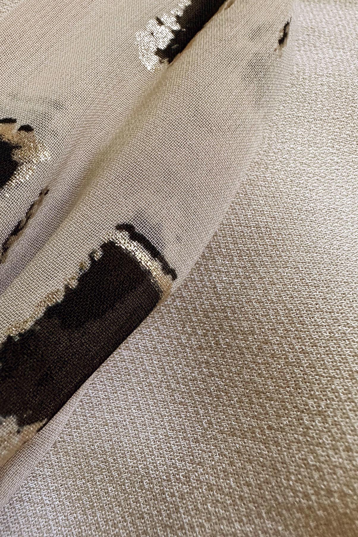 Vêtements hijab BEIGE TUNIQUE AEROBIN COL FOULARD MOTIF 20256