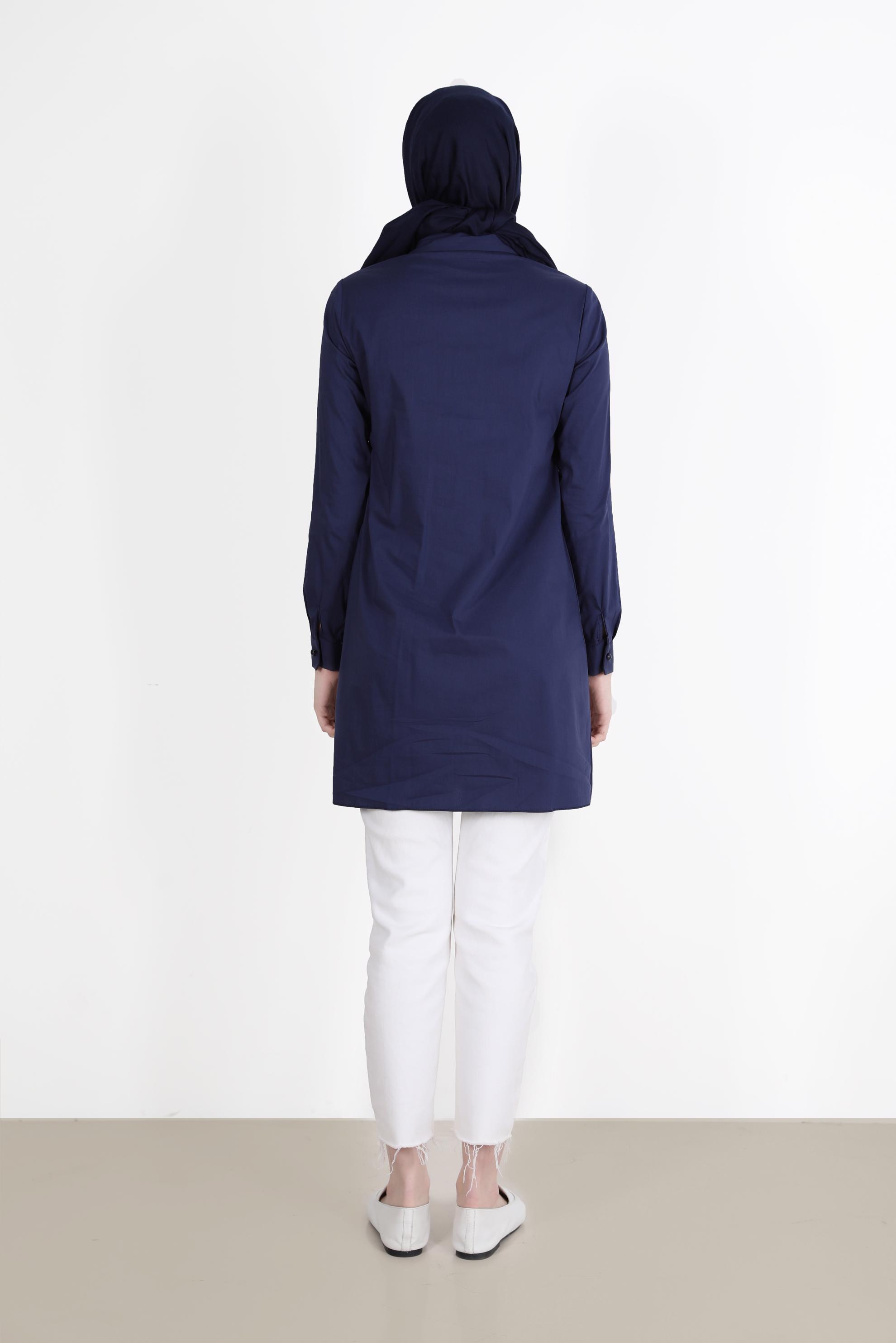 Tesettür giyim LACİVERT BASKI DETAYLI TUNİK 41627 