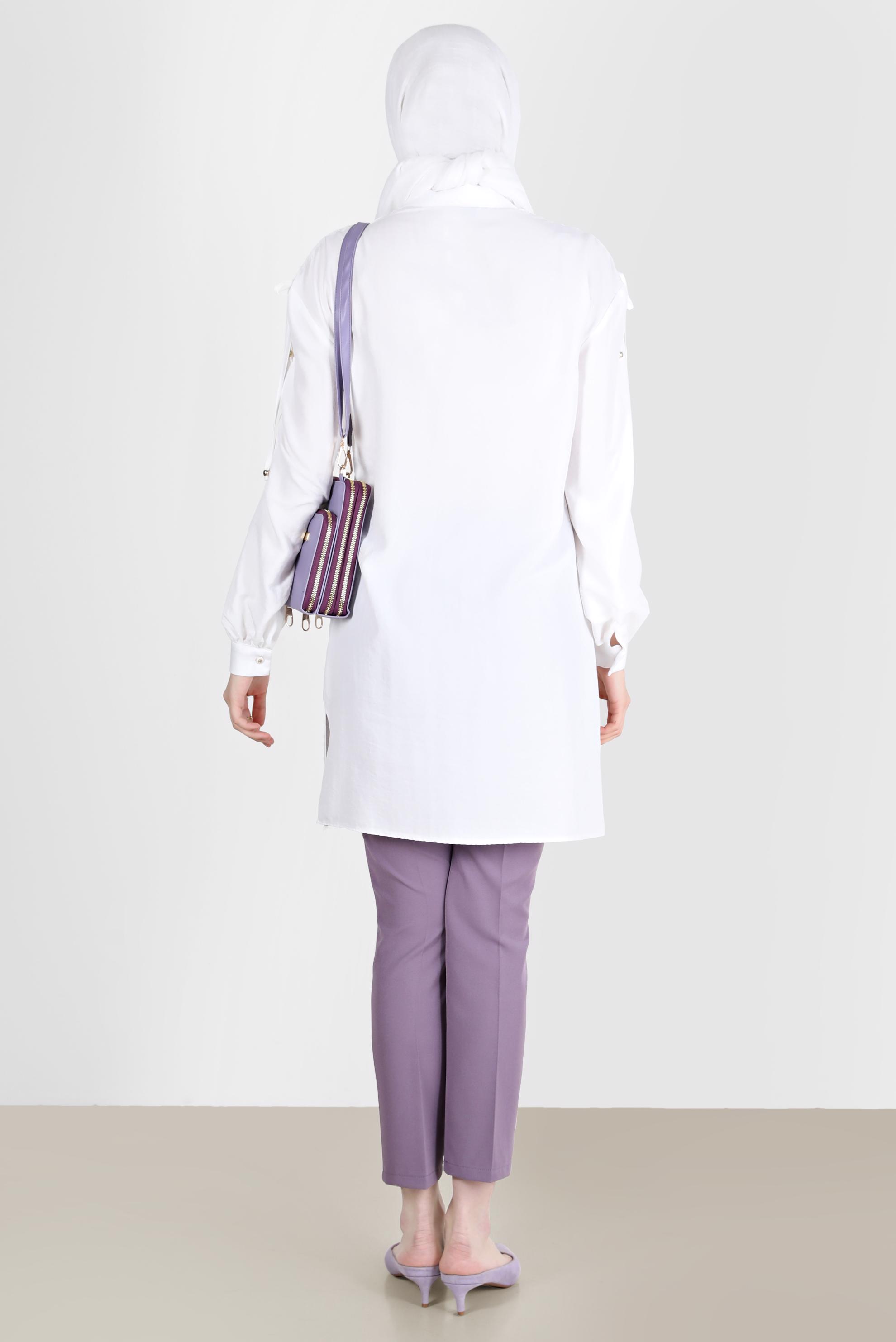 Hijab clothing WHITE BUTTONED TUNIC 42501 