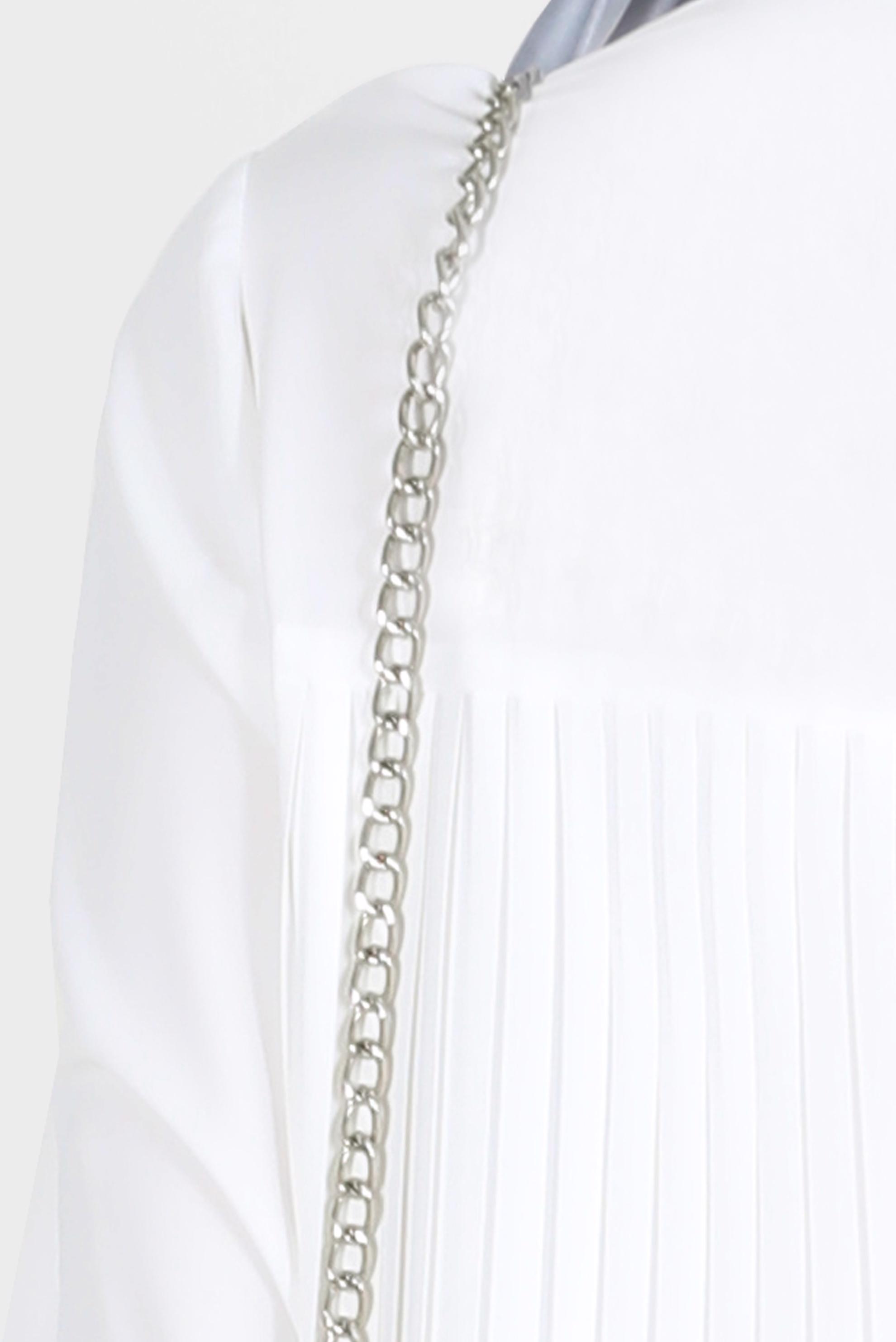 Tesettür giyim BEYAZ ARKASI PİLE DETAYLI TUNİK 42520 