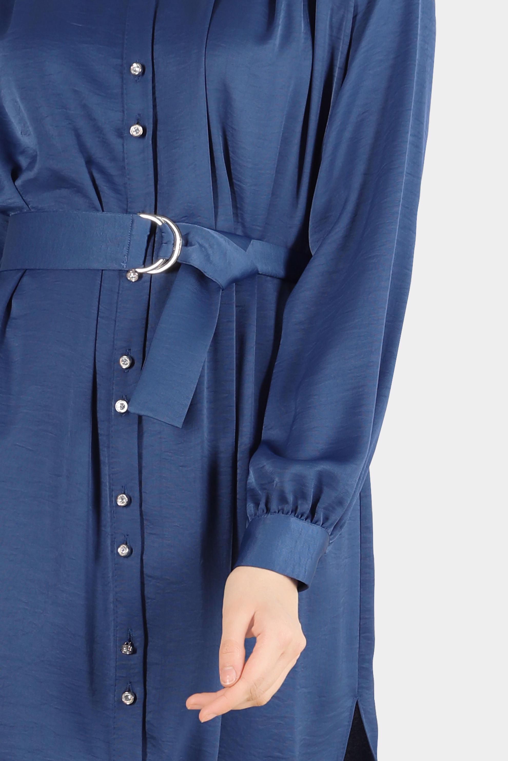 Tesettür giyim LACİVERT VATKALI SATEN TUNİK 42523	