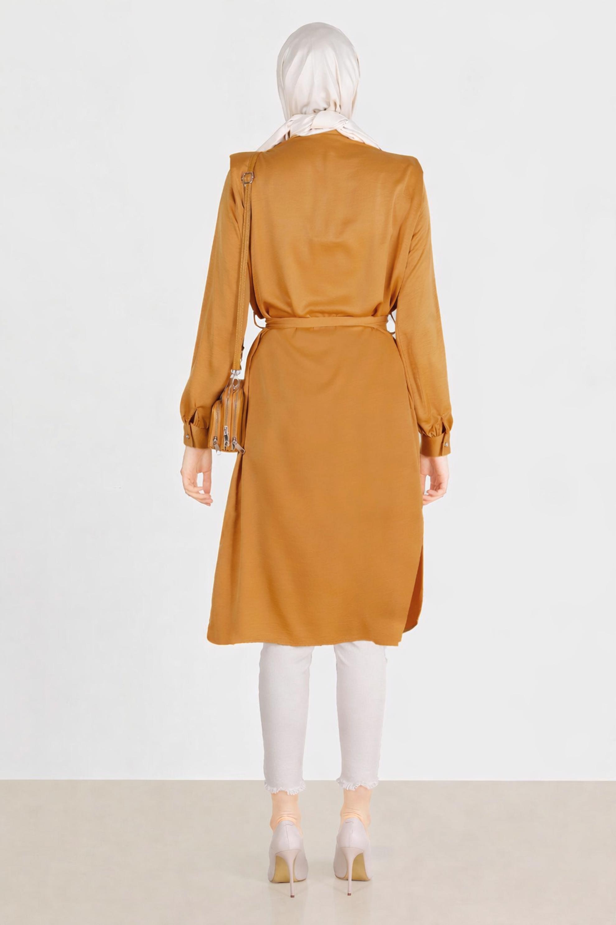 Hijab clothing YELLOW PADDED SATIN TUNIC 42523 